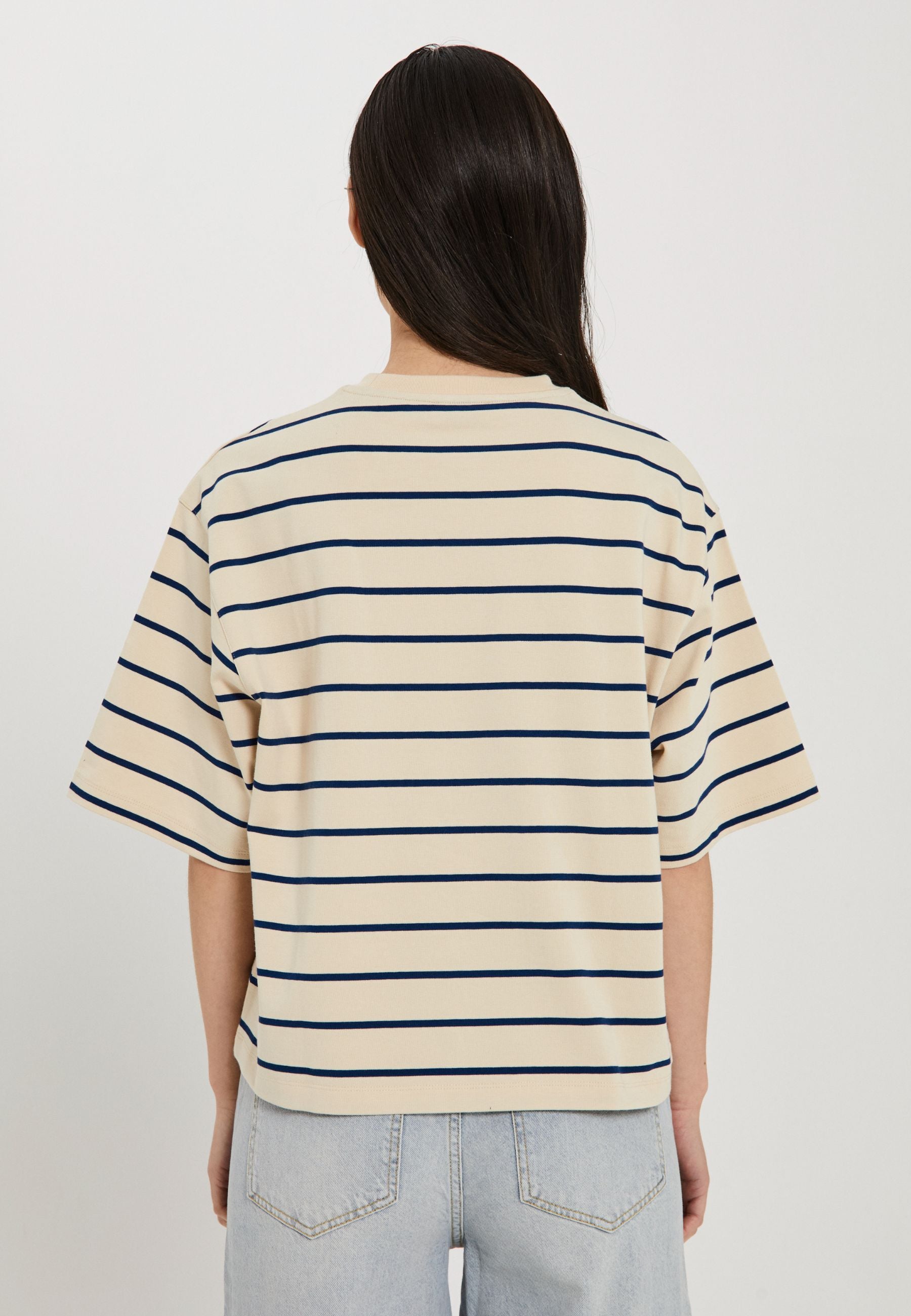 NORR Giva tee T-shirts Navy stripe