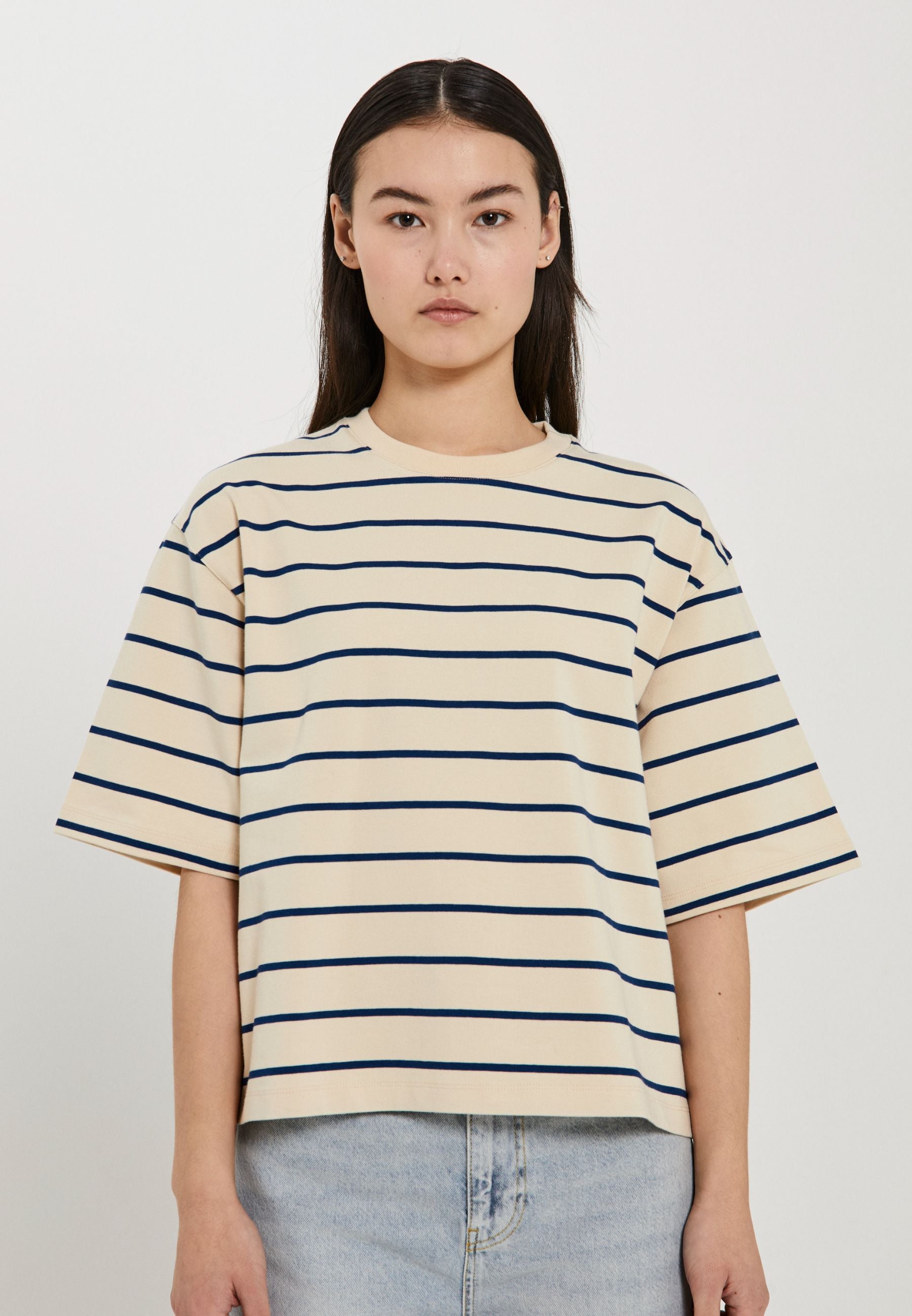 NORR Giva tee T-shirts Navy stripe