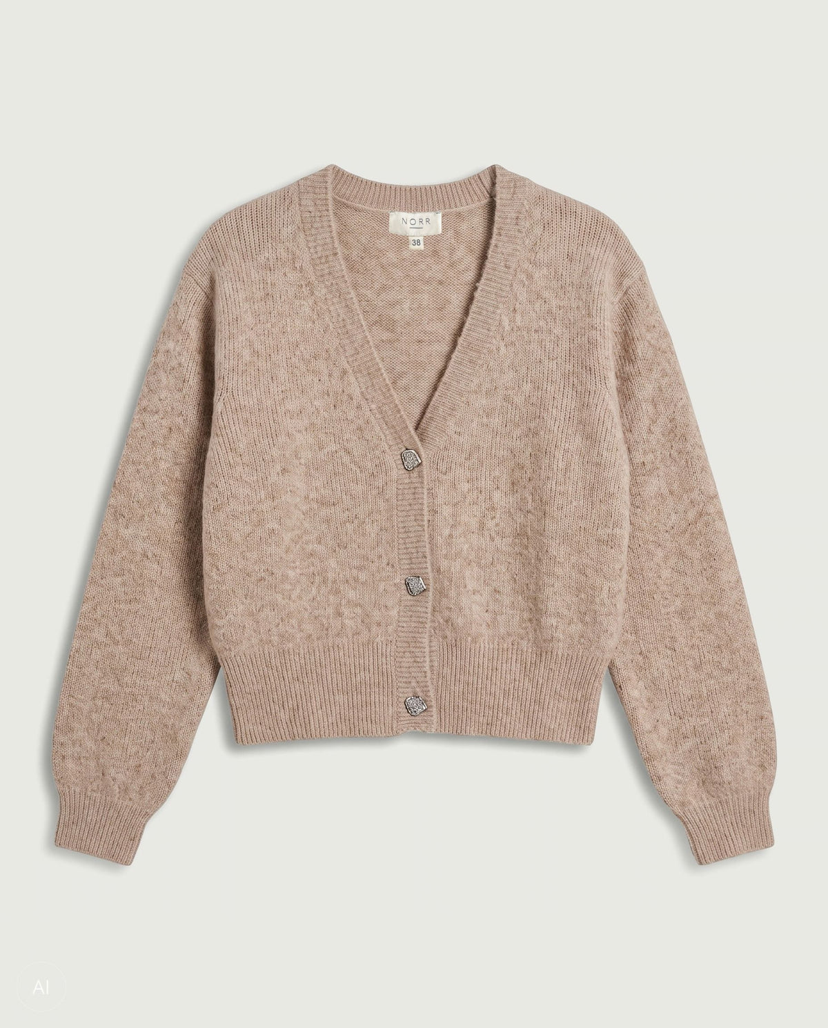 NORR Halli LS knit cardigan Knits Camel
