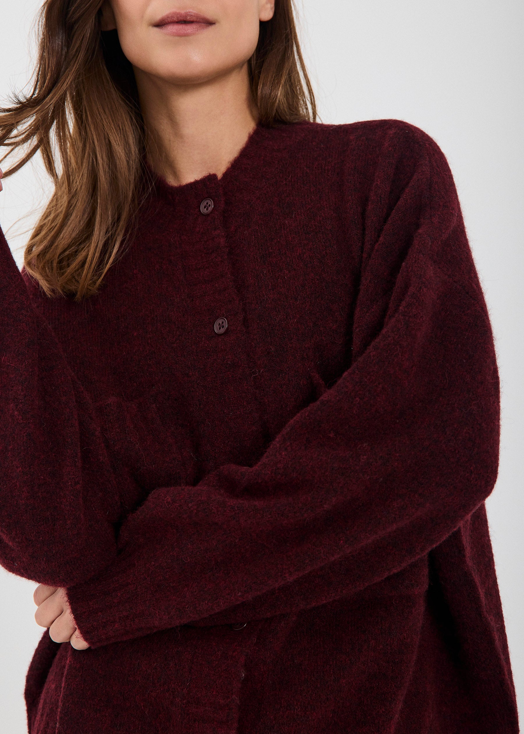 NORR Halli knit cardigan Knits Bordeaux