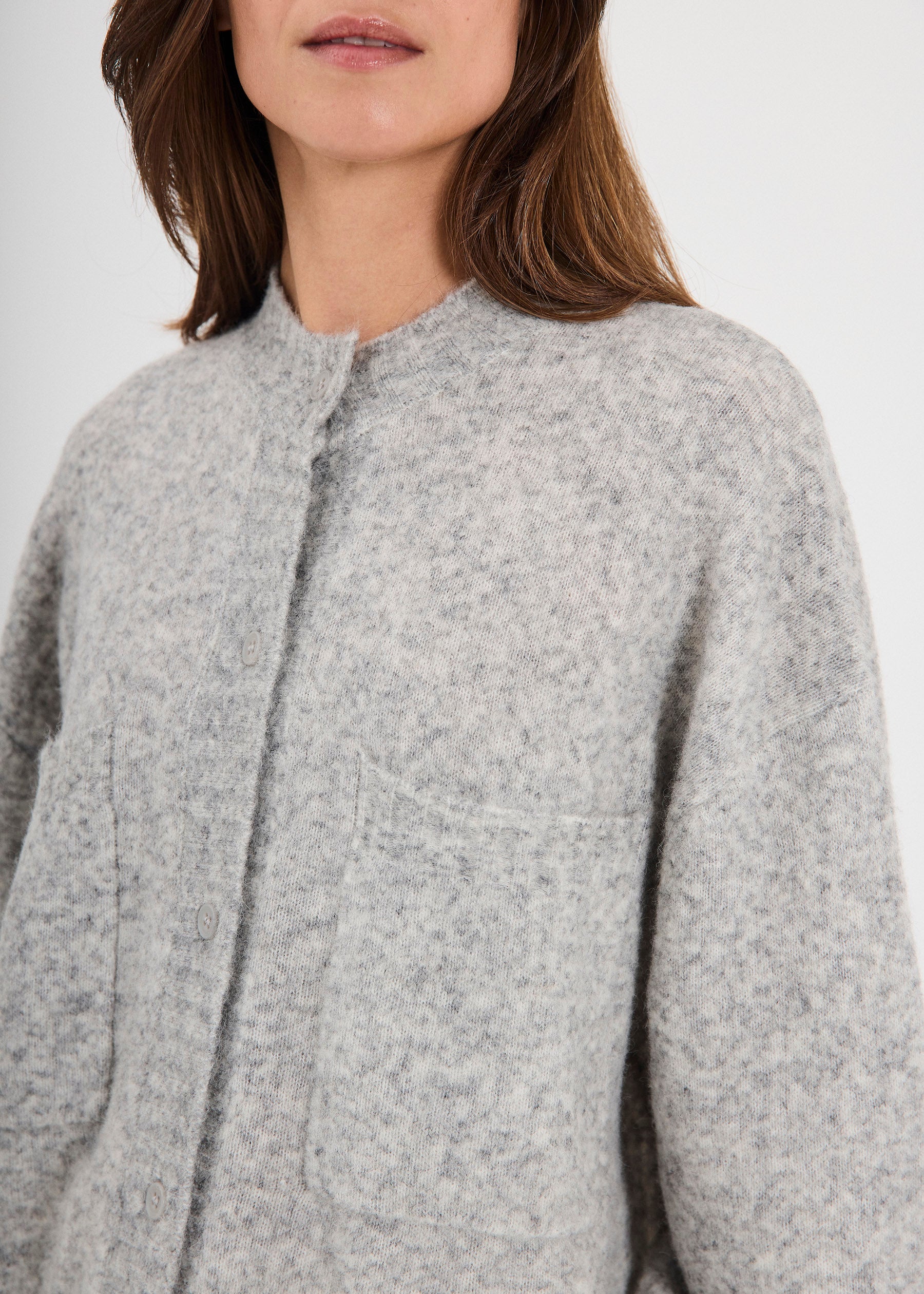 NORR Halli knit cardigan Knits Light grey melange