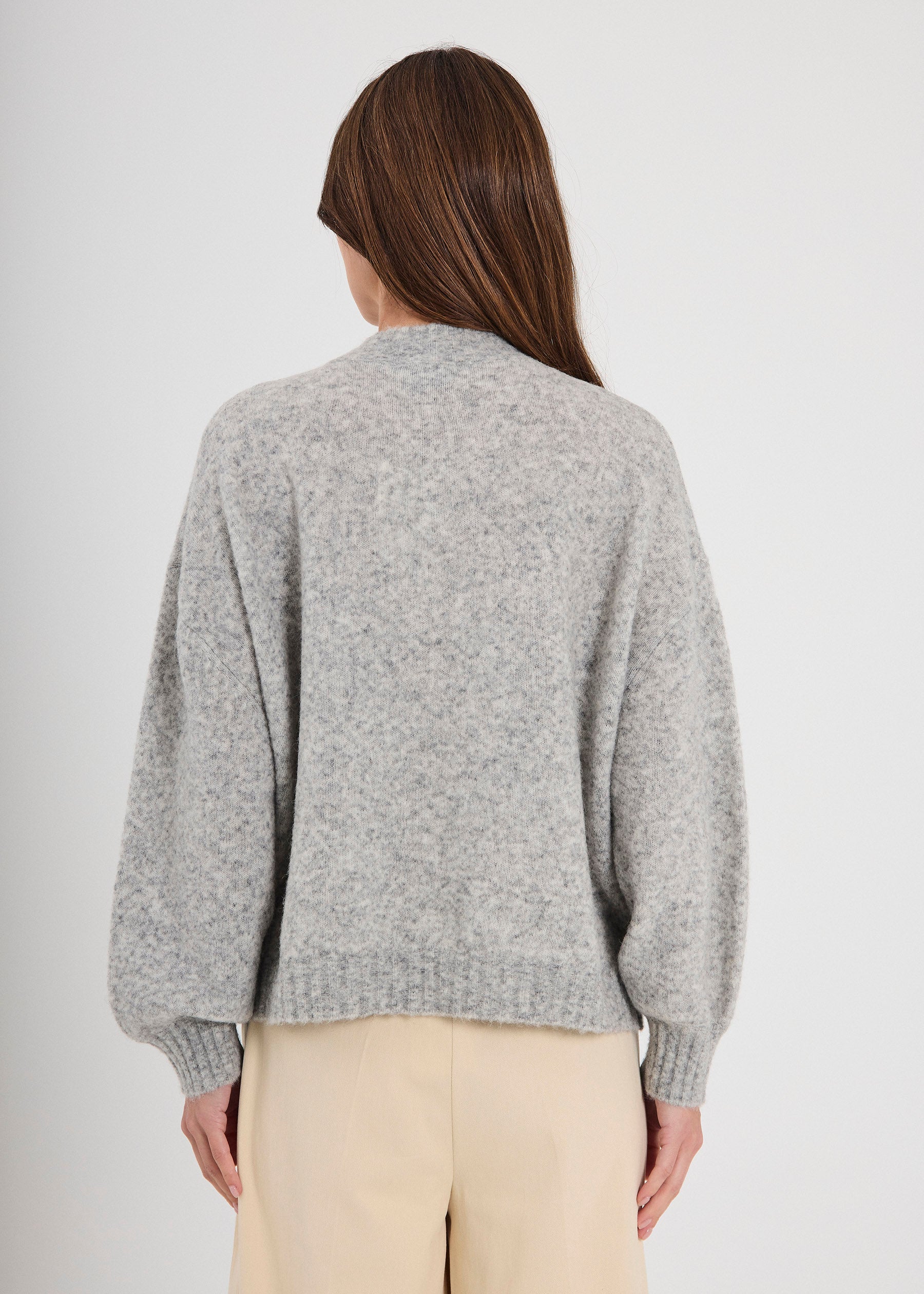 NORR Halli knit cardigan Knits Light grey melange