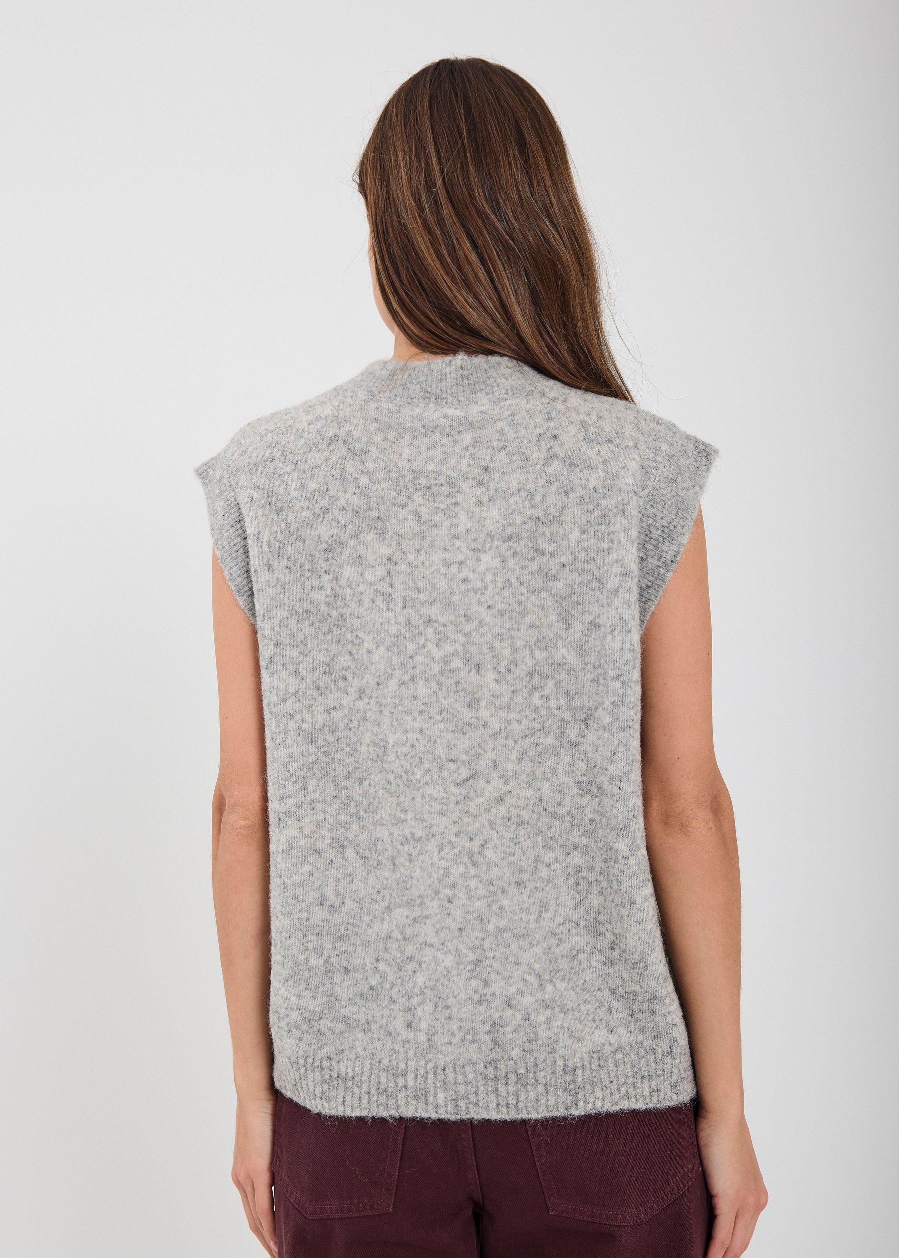 NORR Halli knit waistcoat Knits Light grey melange