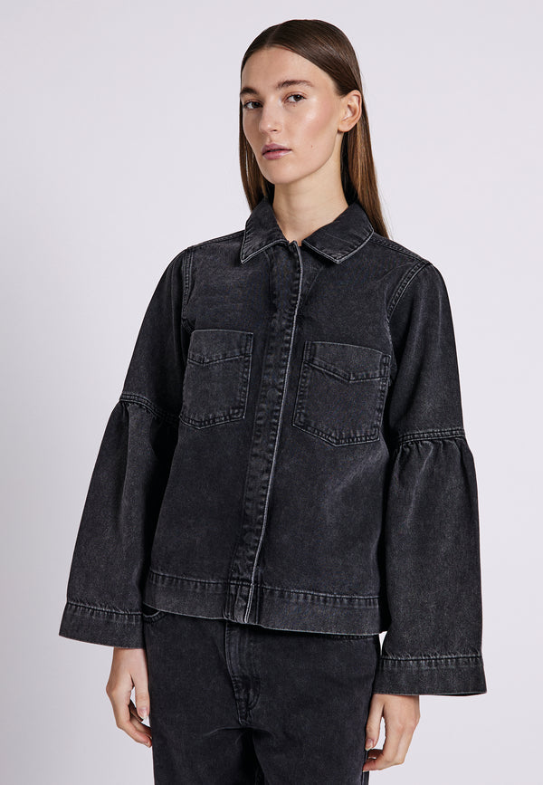 NORR Hannali LS denim jacket Jackets Black washed