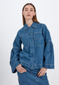 Hannali LS denim jacket - Medium blue denim