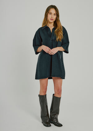 NORR Hannali v-neck denim dress Dresses Black washed