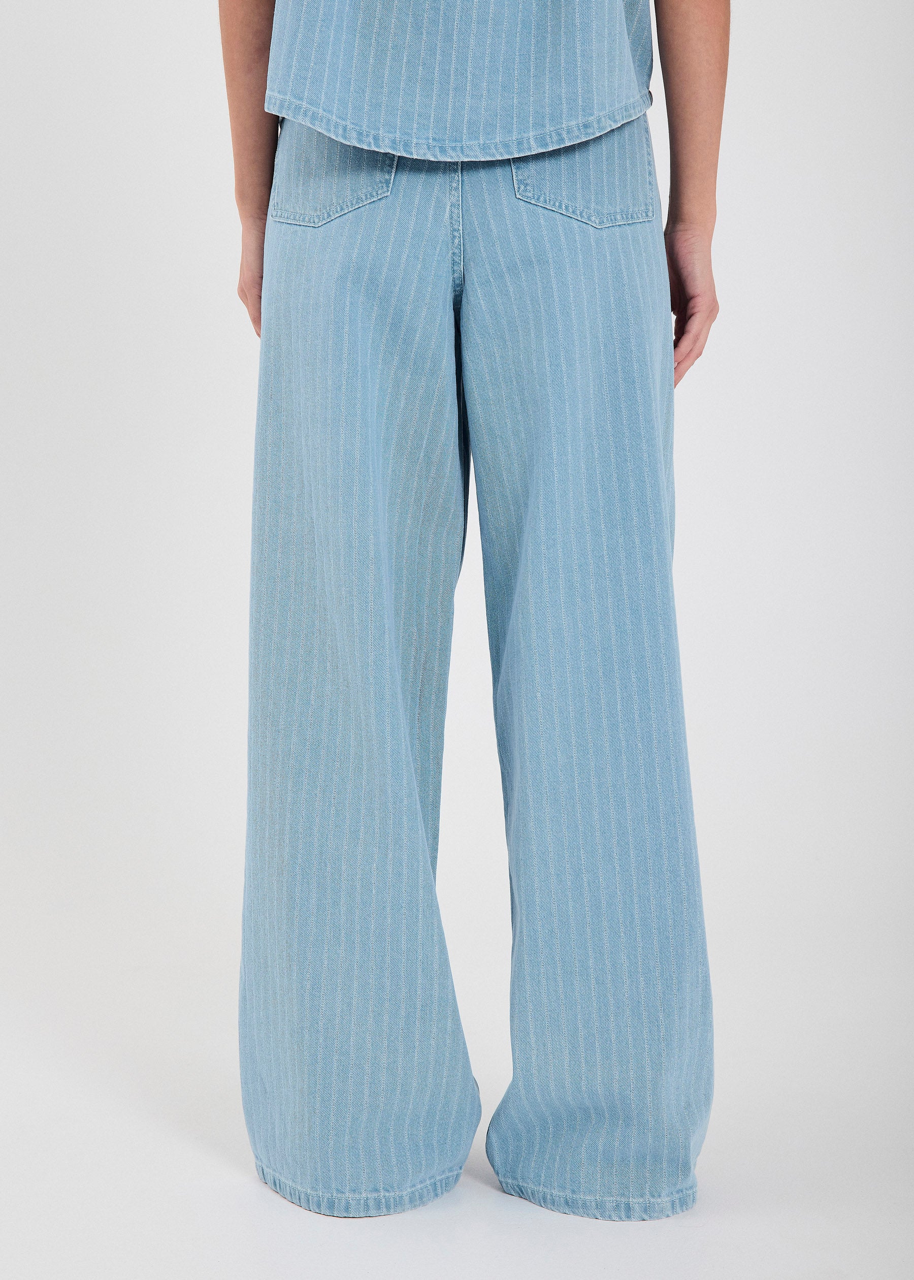 NORR Hannali wide jeans Pants Light blue stripe