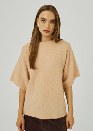 NORR Hazina knit tee T-shirts Rose mélange