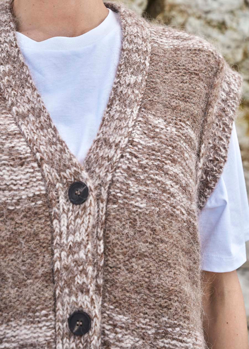 NORR Hollie knit waistcoat Knits Light brown