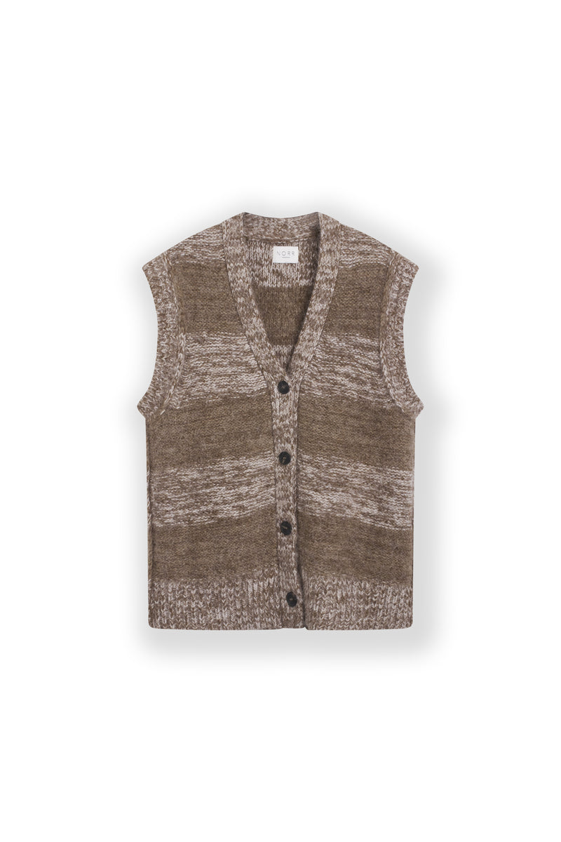 NORR Hollie knit waistcoat Knits Light brown