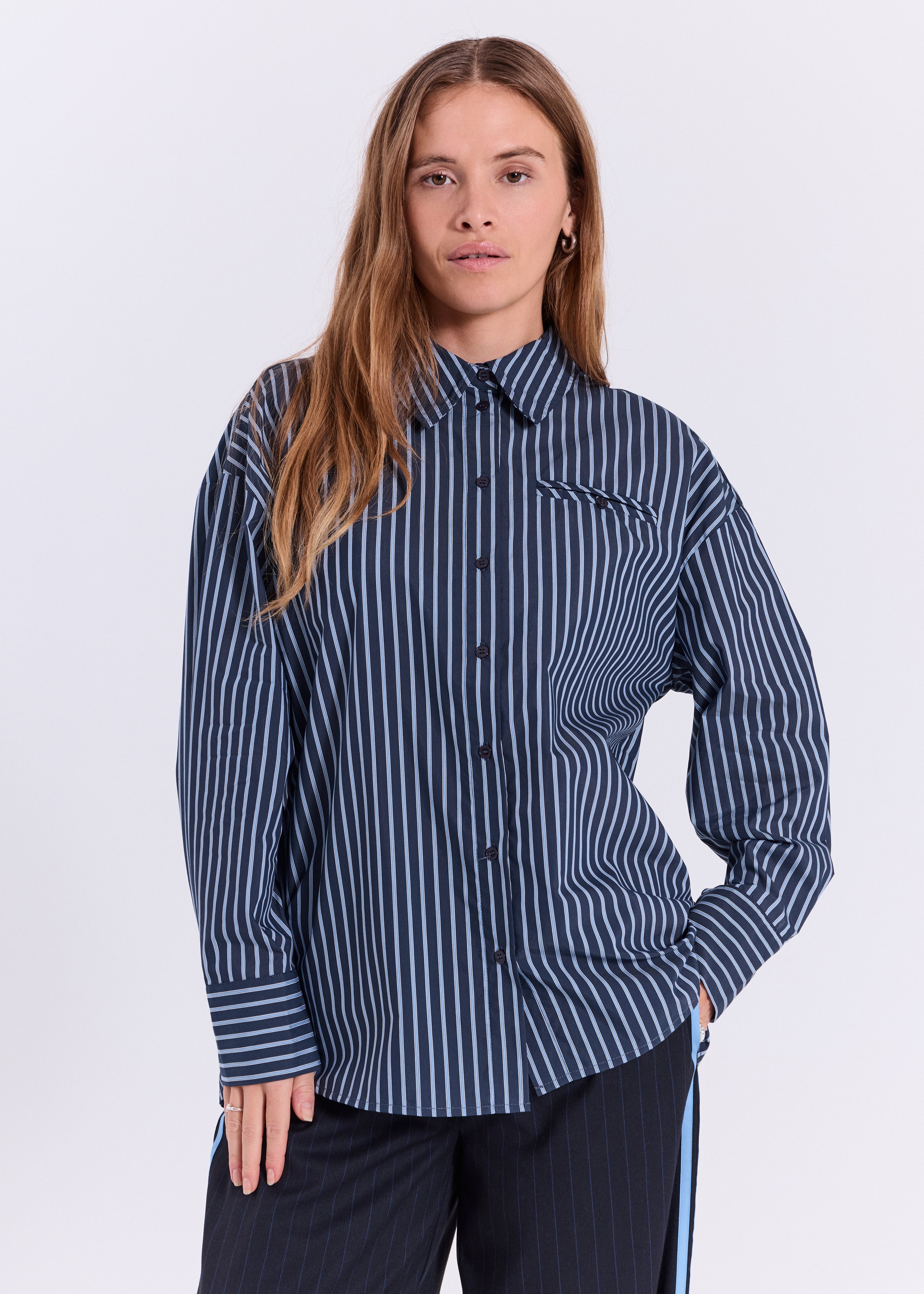 NORR Holly shirt Shirts Blue stripe