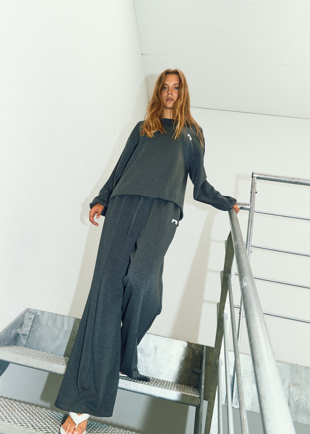 NORR Karla sweat top Tops Dark grey melange