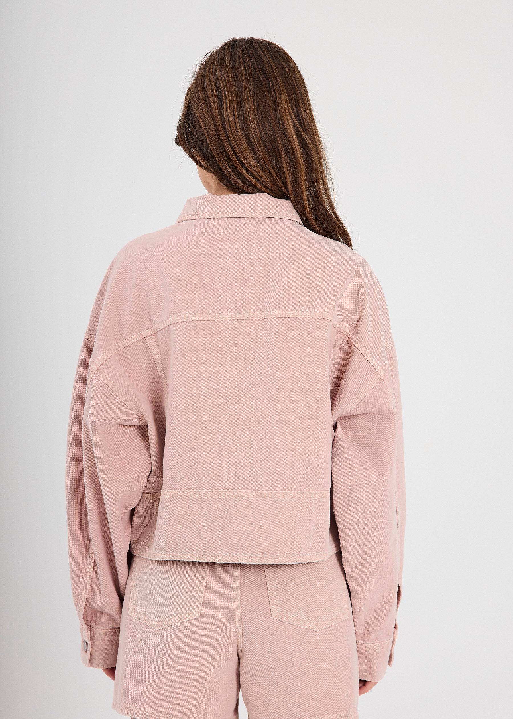 Kenzie LS denim jacket - Light pink wash