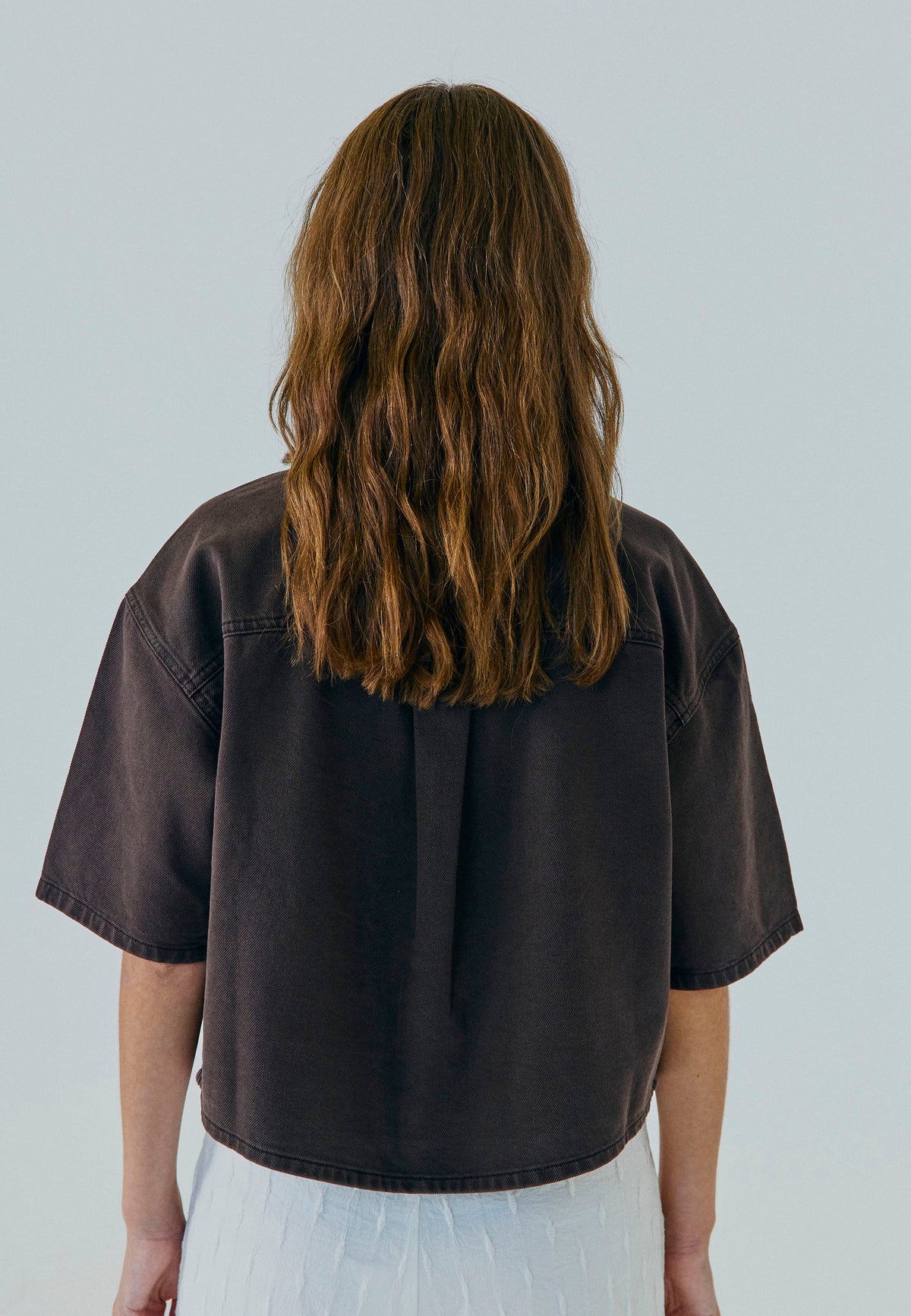NORR Kenzie SS denim shirt Shirts Brown washed