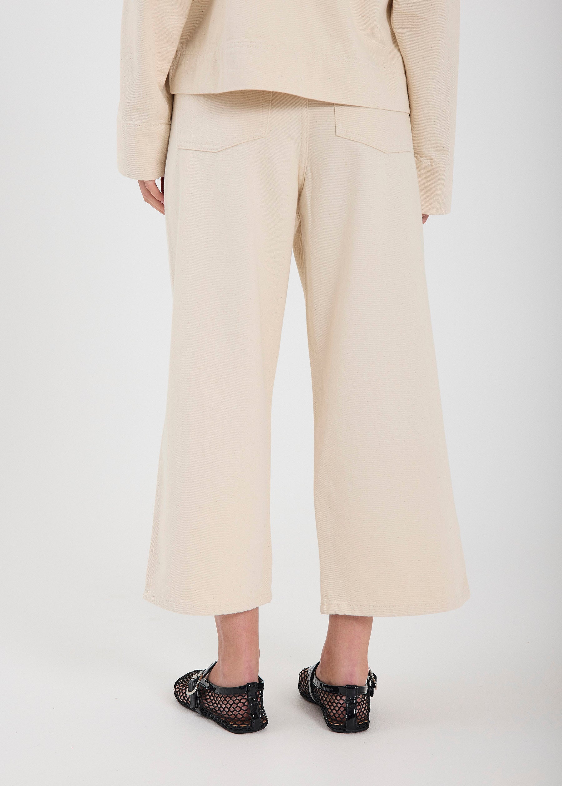 NORR Kenzie cropped wide jeans Pants Ecru