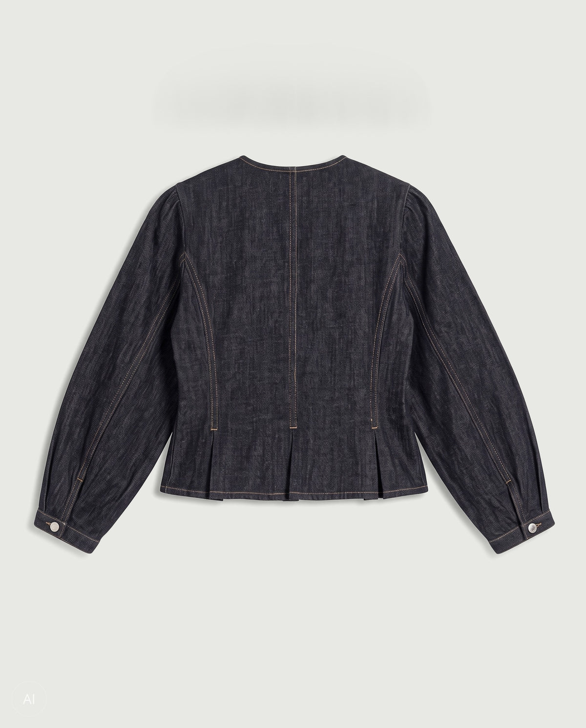 NORR Kenzie peplum denim jacket Jackets Dark blue wash