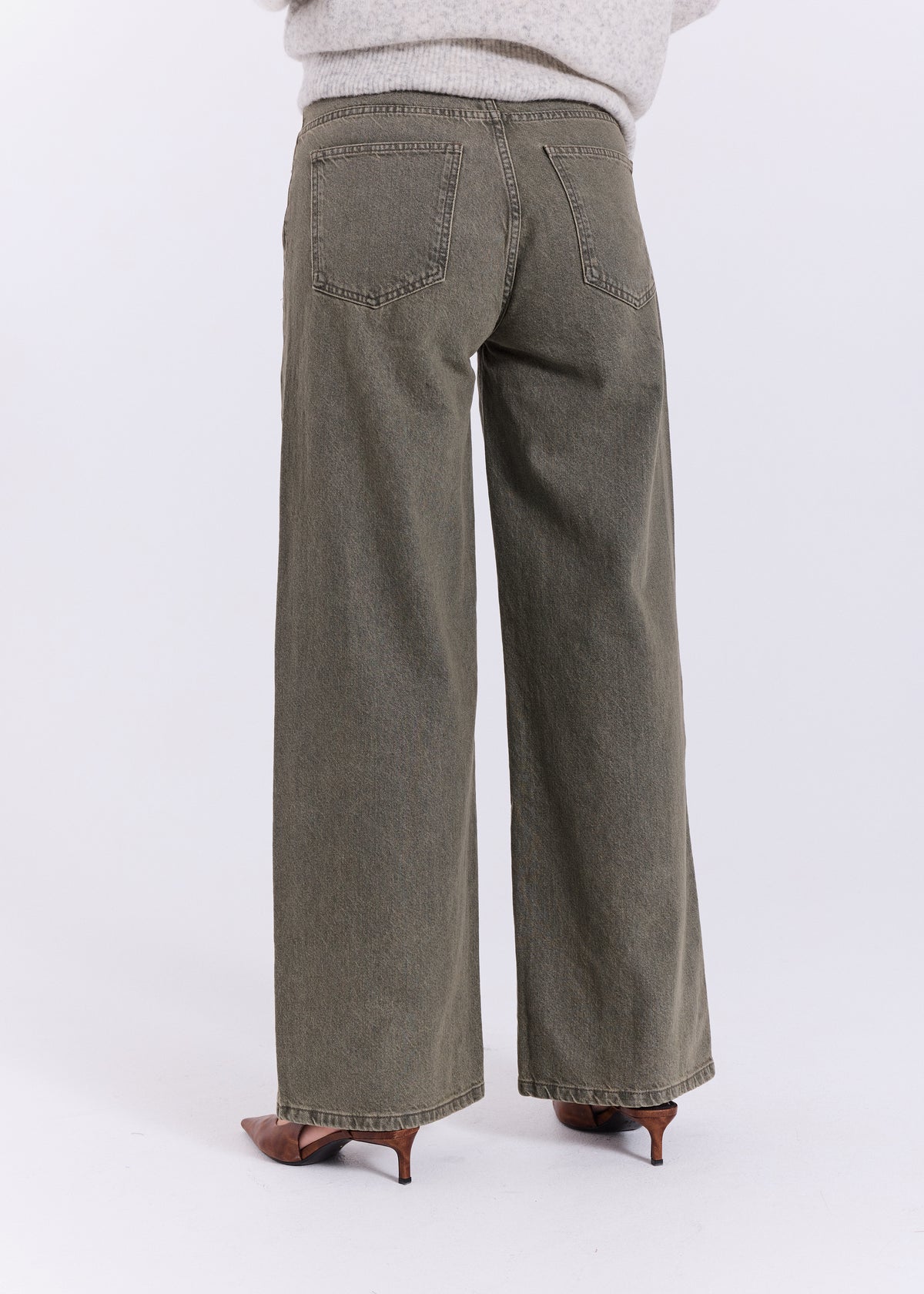 NORR Kenzie wide jeans Pants Dark green