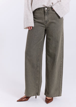 NORR Kenzie wide jeans Pants Dark green
