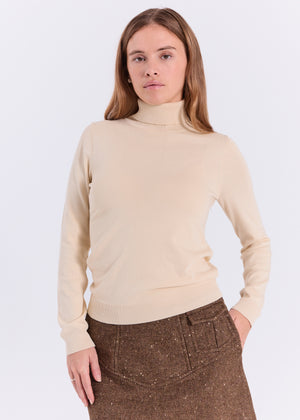 NORR Lena roll neck knit top Knits Light yellow