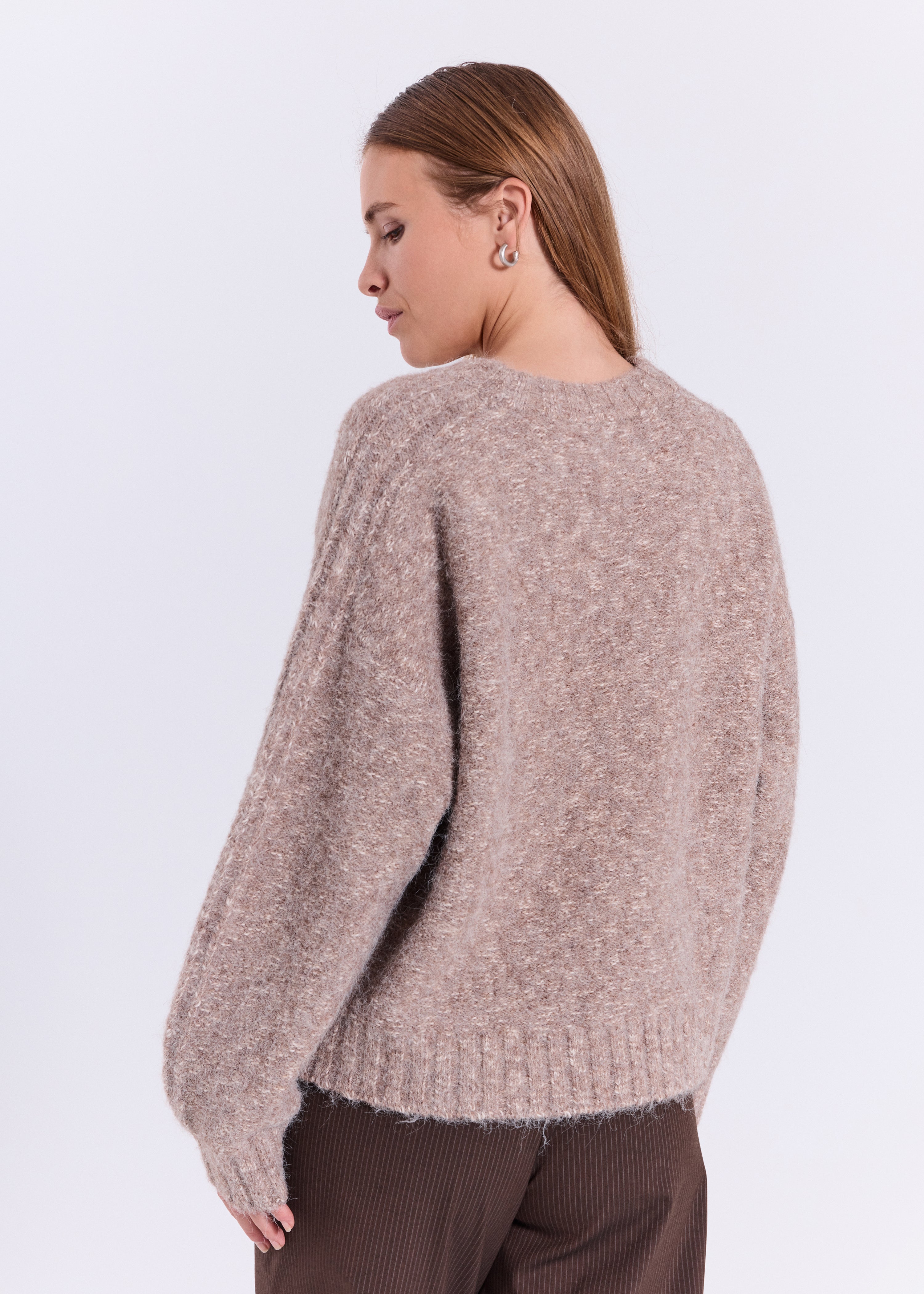 NORR Lillen knit top Knits Brown melange