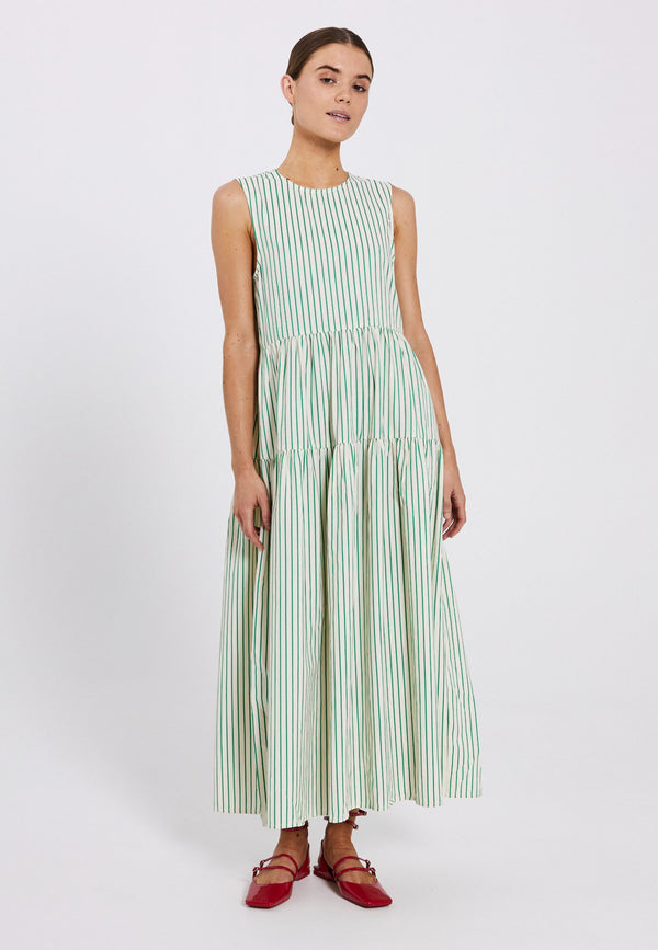 NORR Linna maxi dress Dresses Bright green stripe