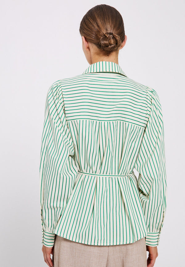 NORR Linna shirt Shirts Bright green stripe