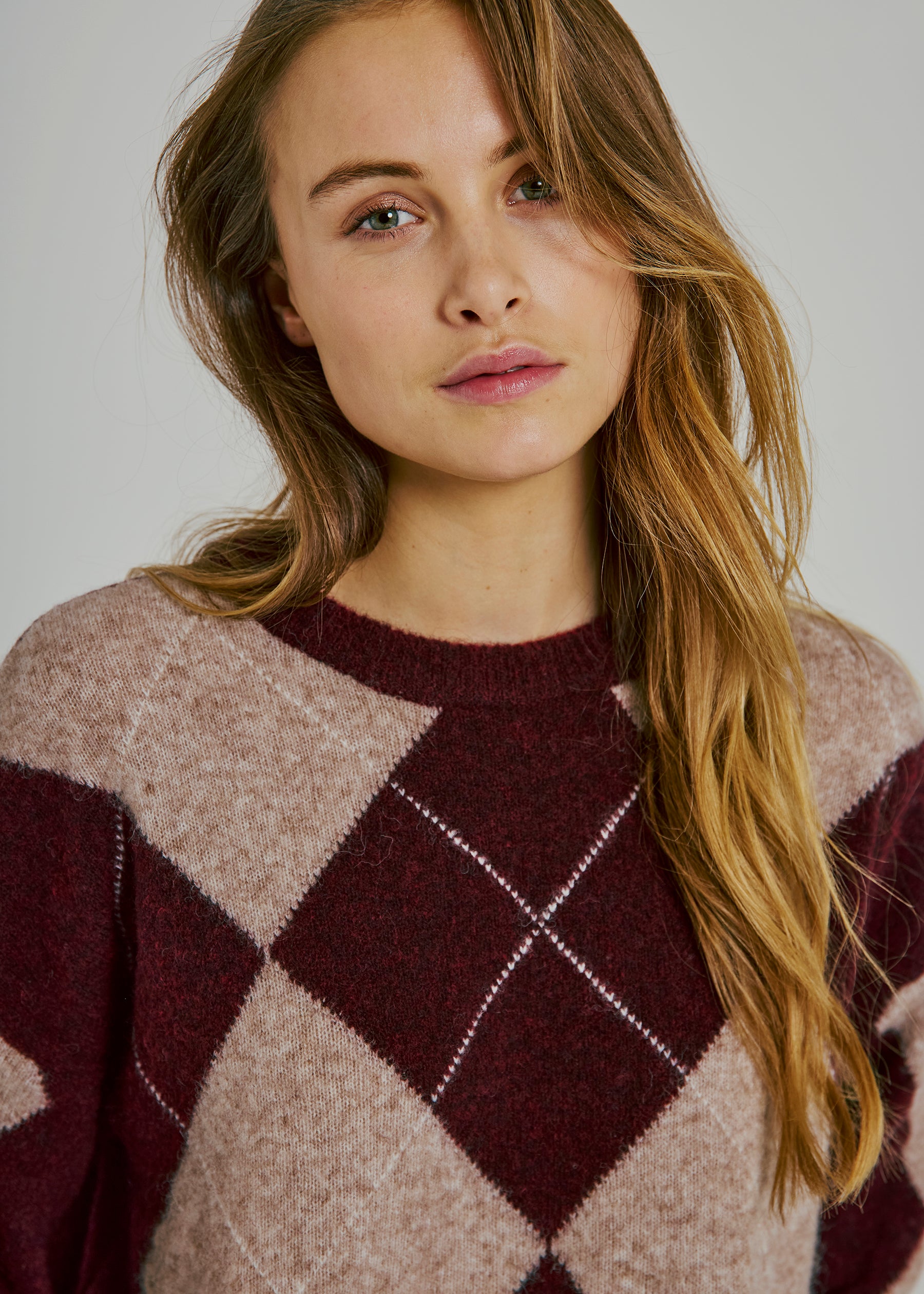 NORR Logan knit top Knits Bordeaux