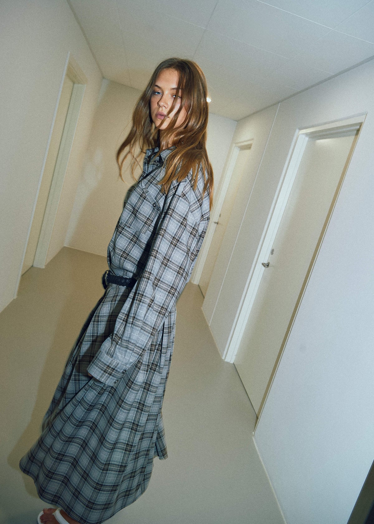 NORR Lyra midi skirt Skirts Brown check