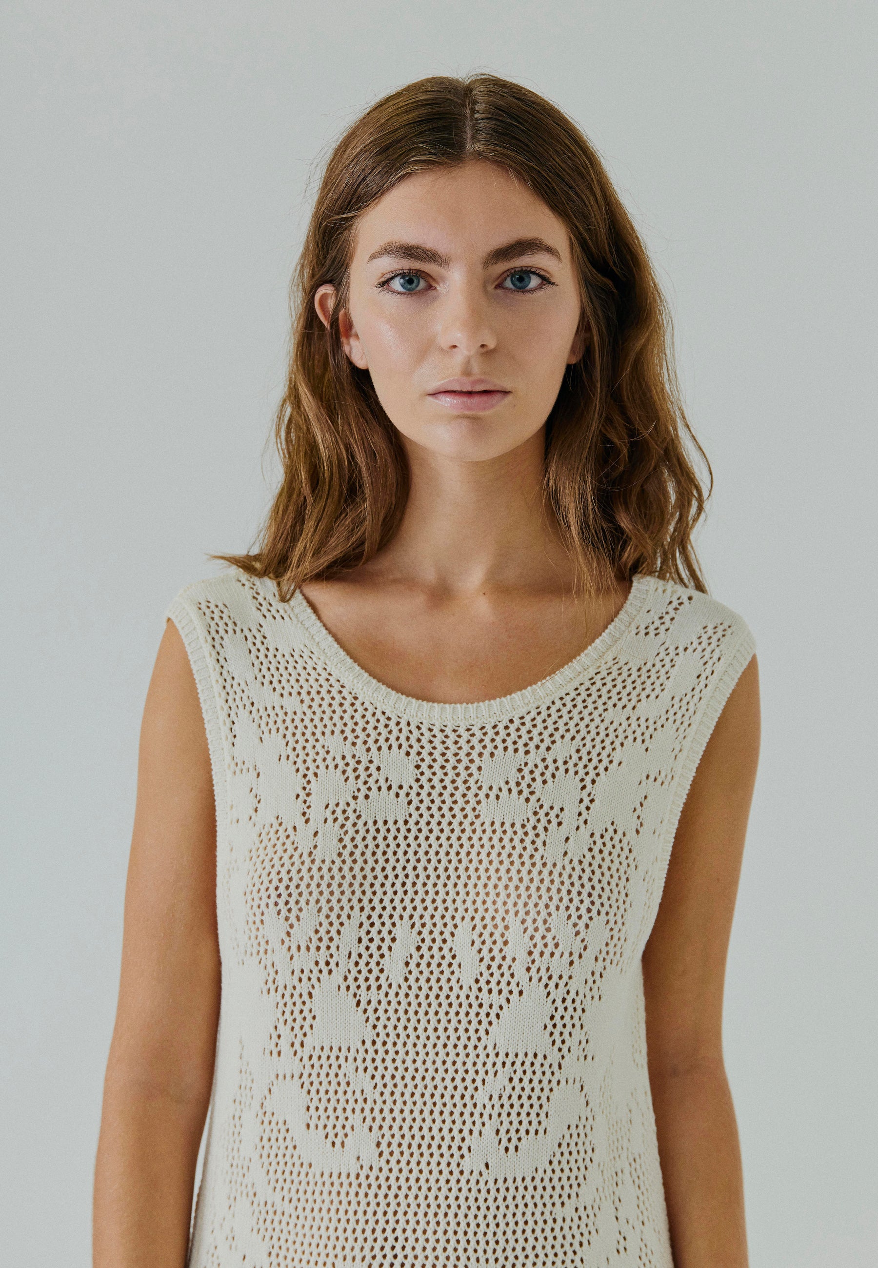 NORR Majsa crochet knit dress Dresses Off-white