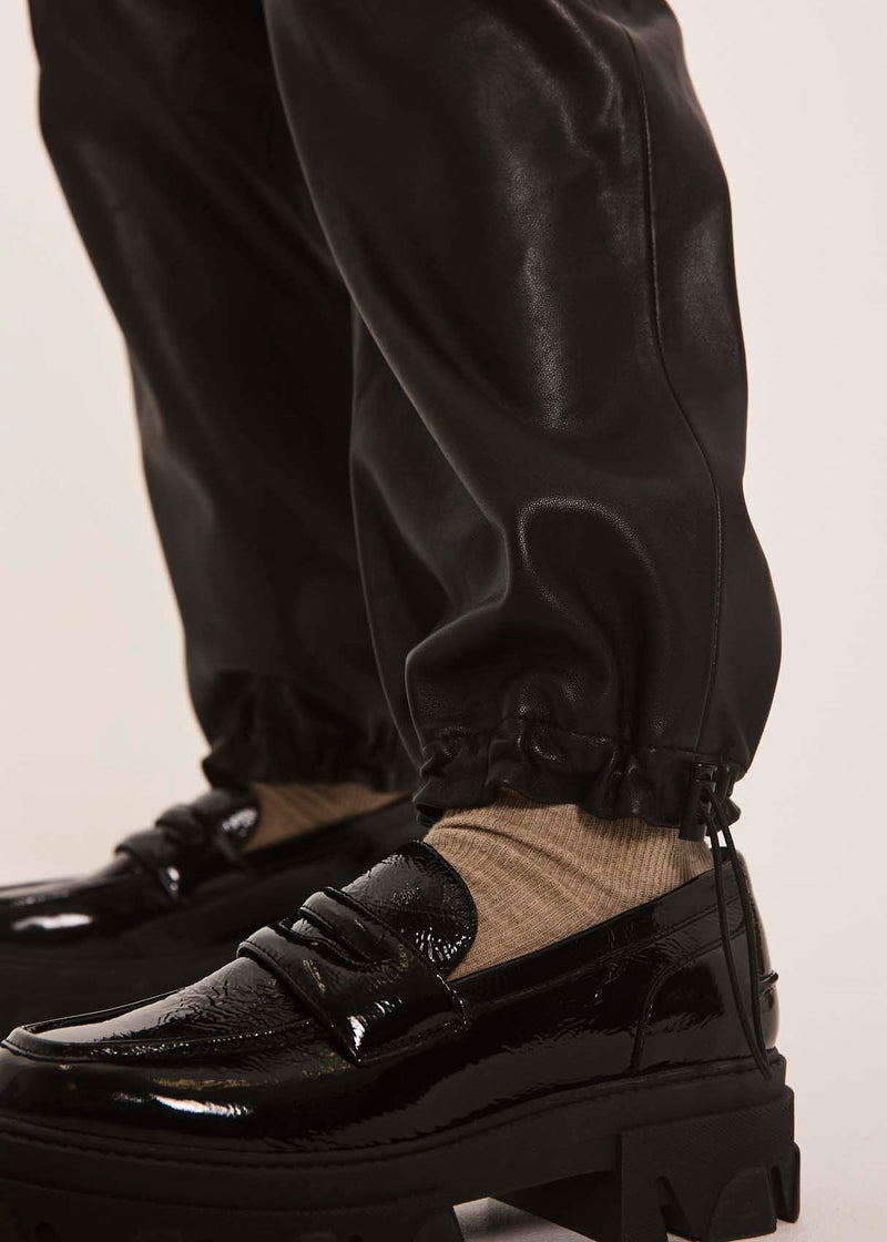NORR Malikka cargo leather pants Pants Black