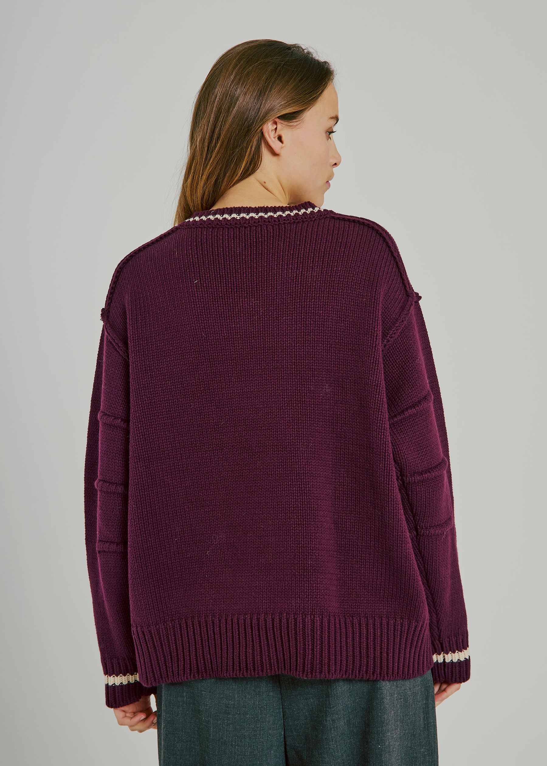 NORR Margot knit top Knits Deep Cherry