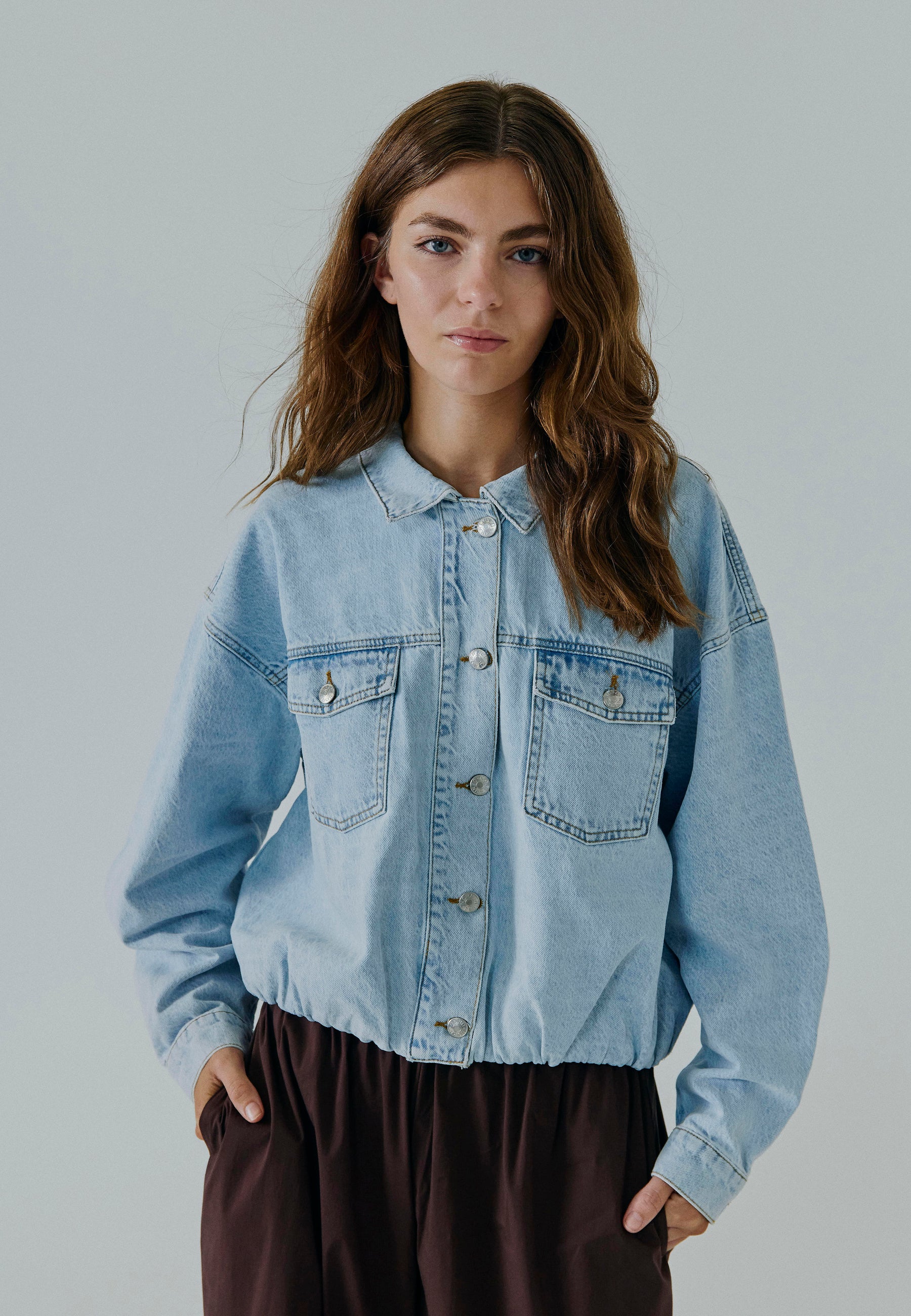 NORR Mie denim jacket Jackets Light blue wash