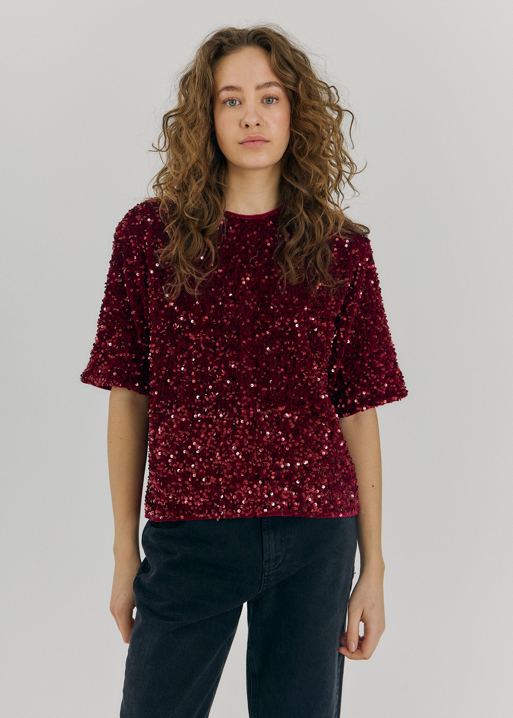 NORR Milan tee Tops Bordeaux