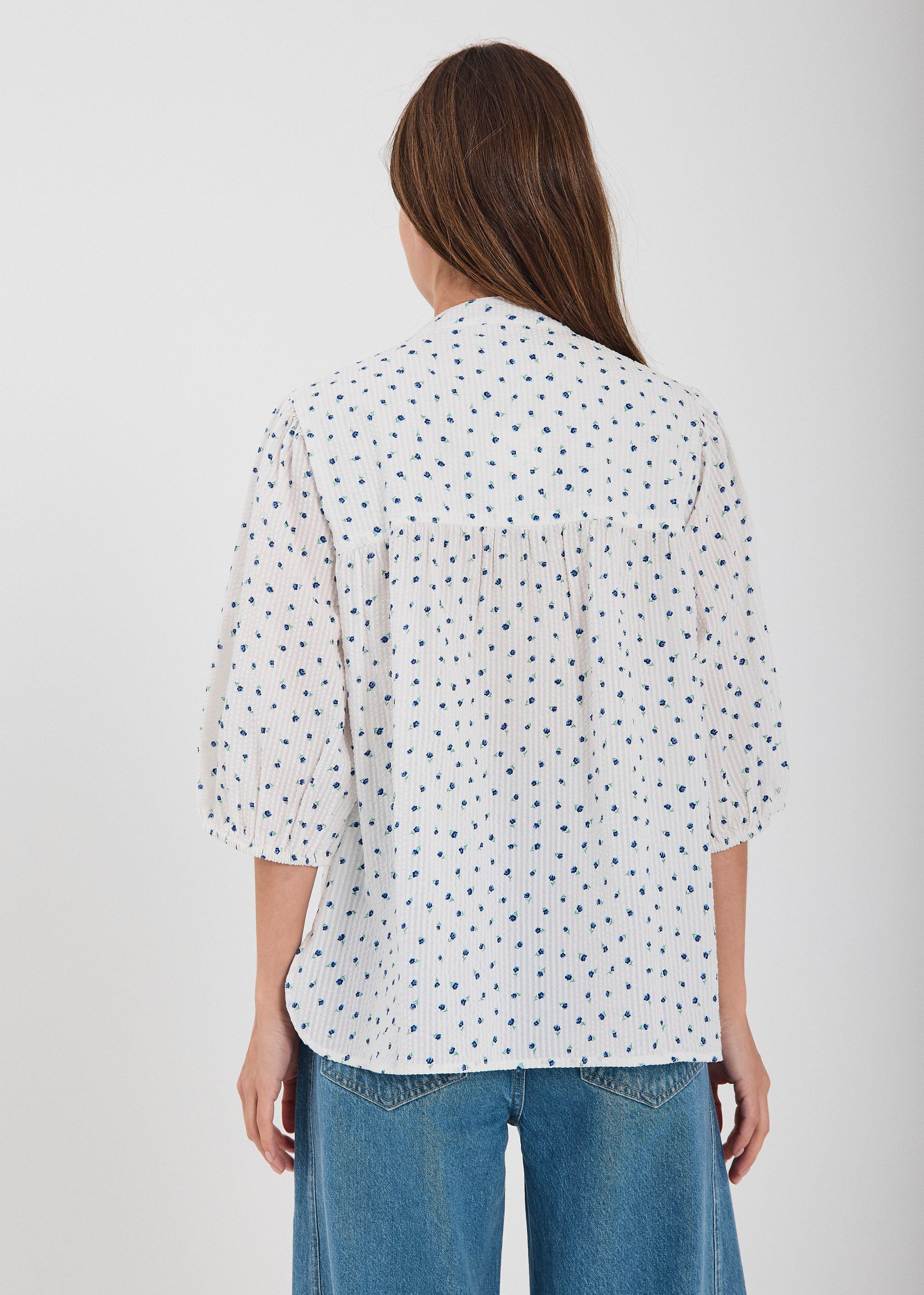 NORR NO - Fia shirt Shirts Blue flower AOP