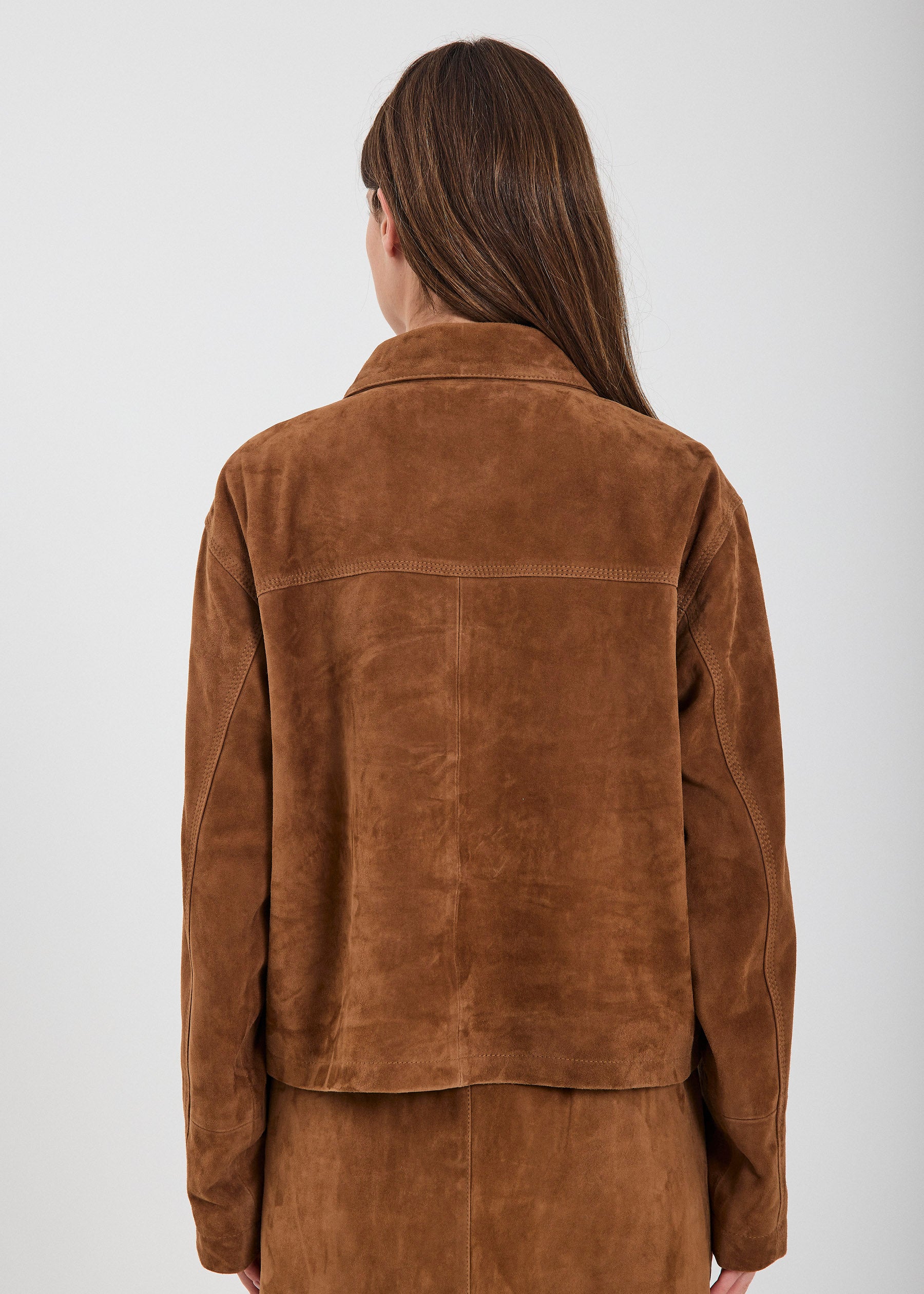 NORR Nathalia suede jacket Jackets Cognac