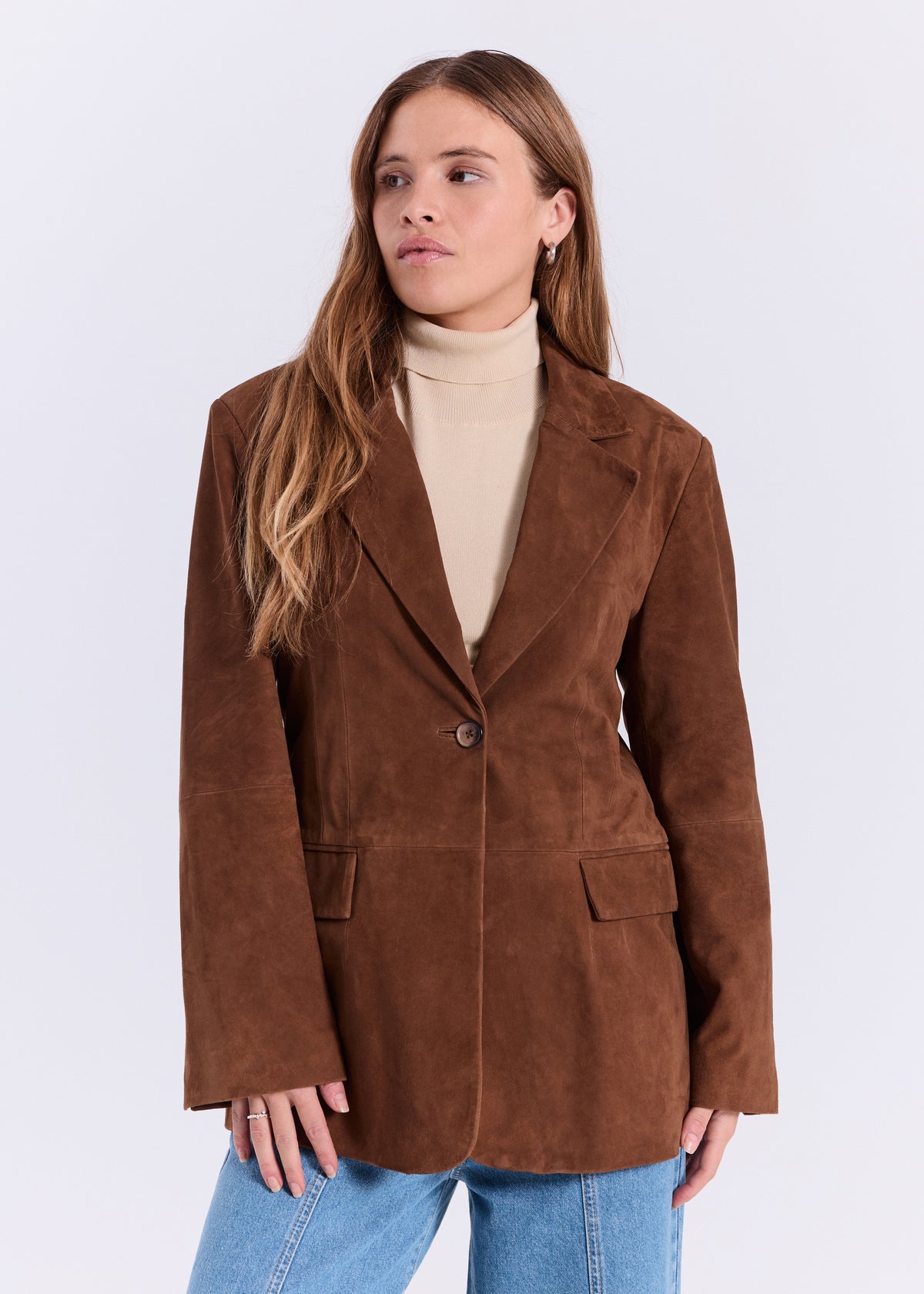 NORR Nathalio suede blazer Blazer Caramel brown