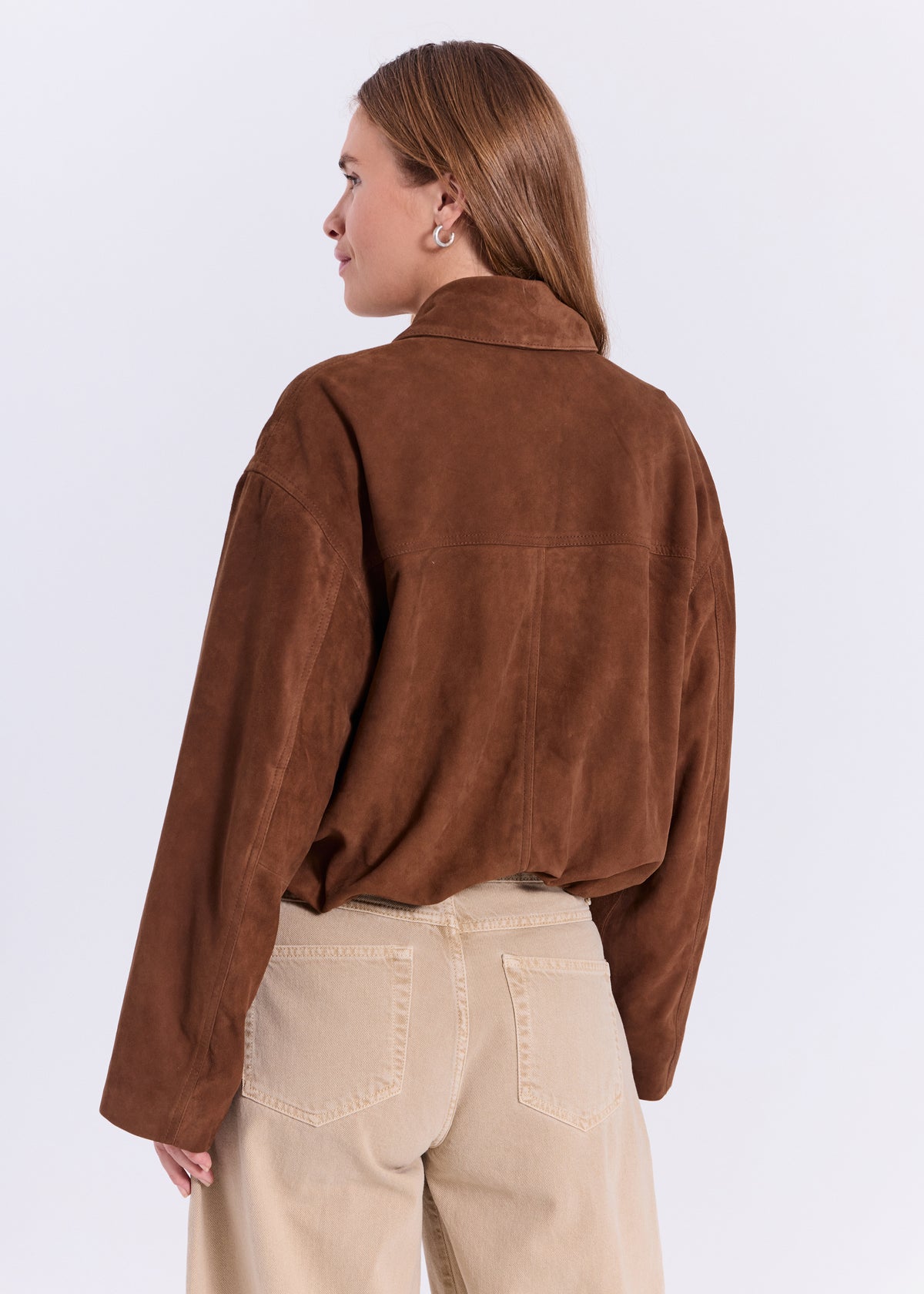 NORR Nathalio suede jacket Jackets Caramel brown