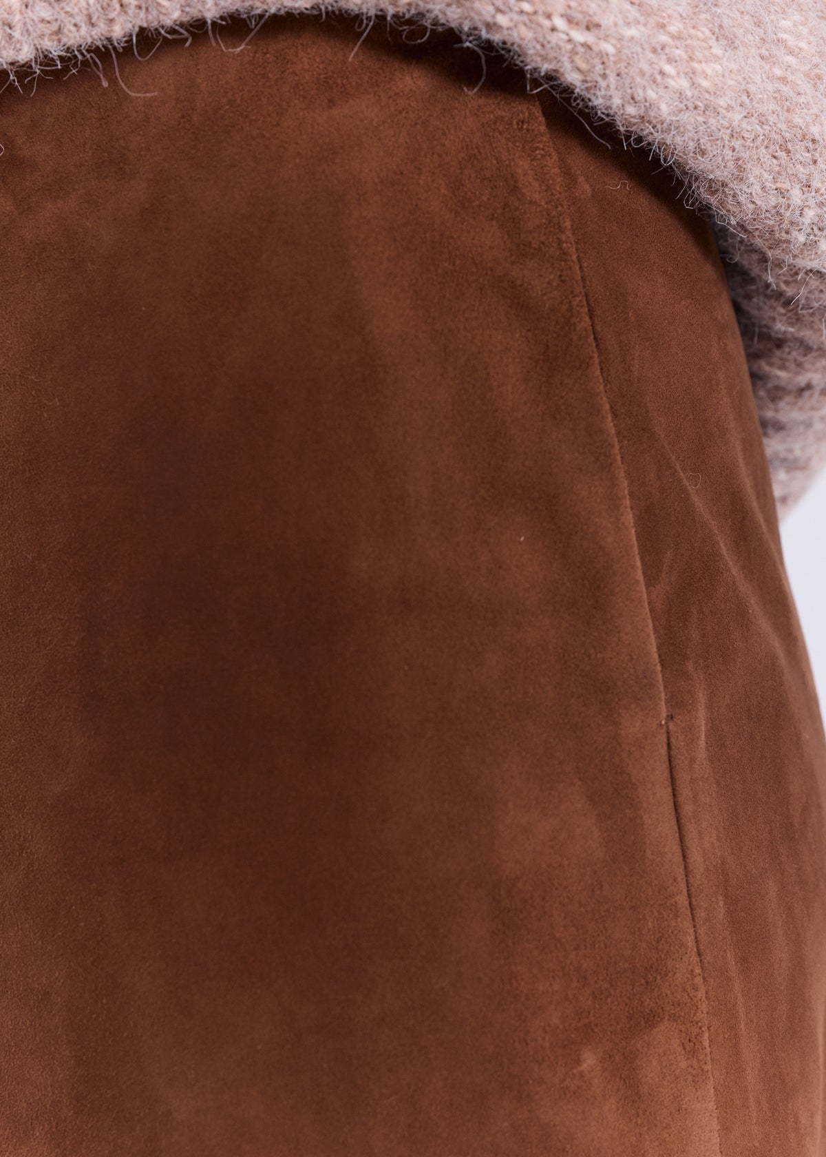 NORR Nathalio suede midi skirt Skirts Caramel brown