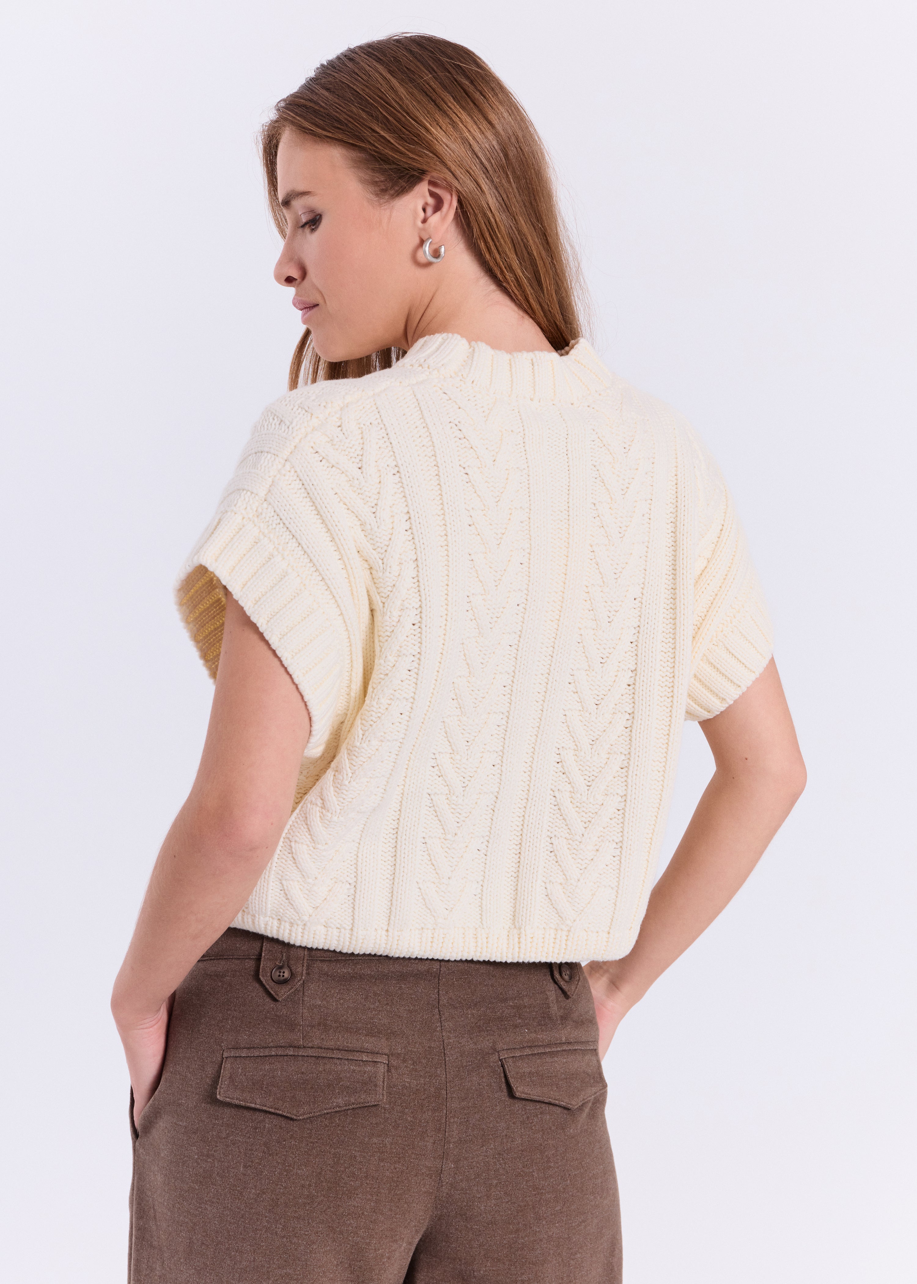 NORR Neel knit waistcoat Knits Off-white