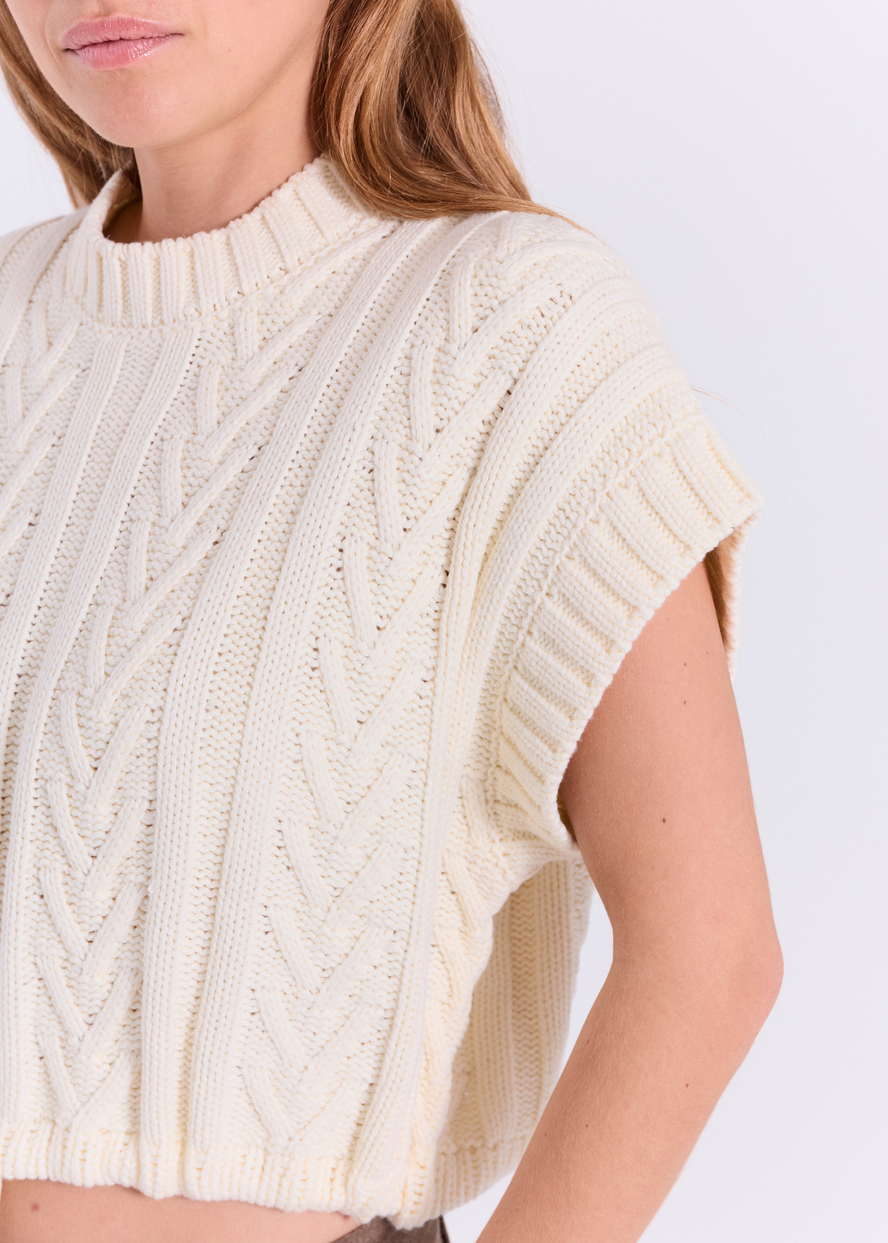 NORR Neel knit waistcoat Knits Off-white