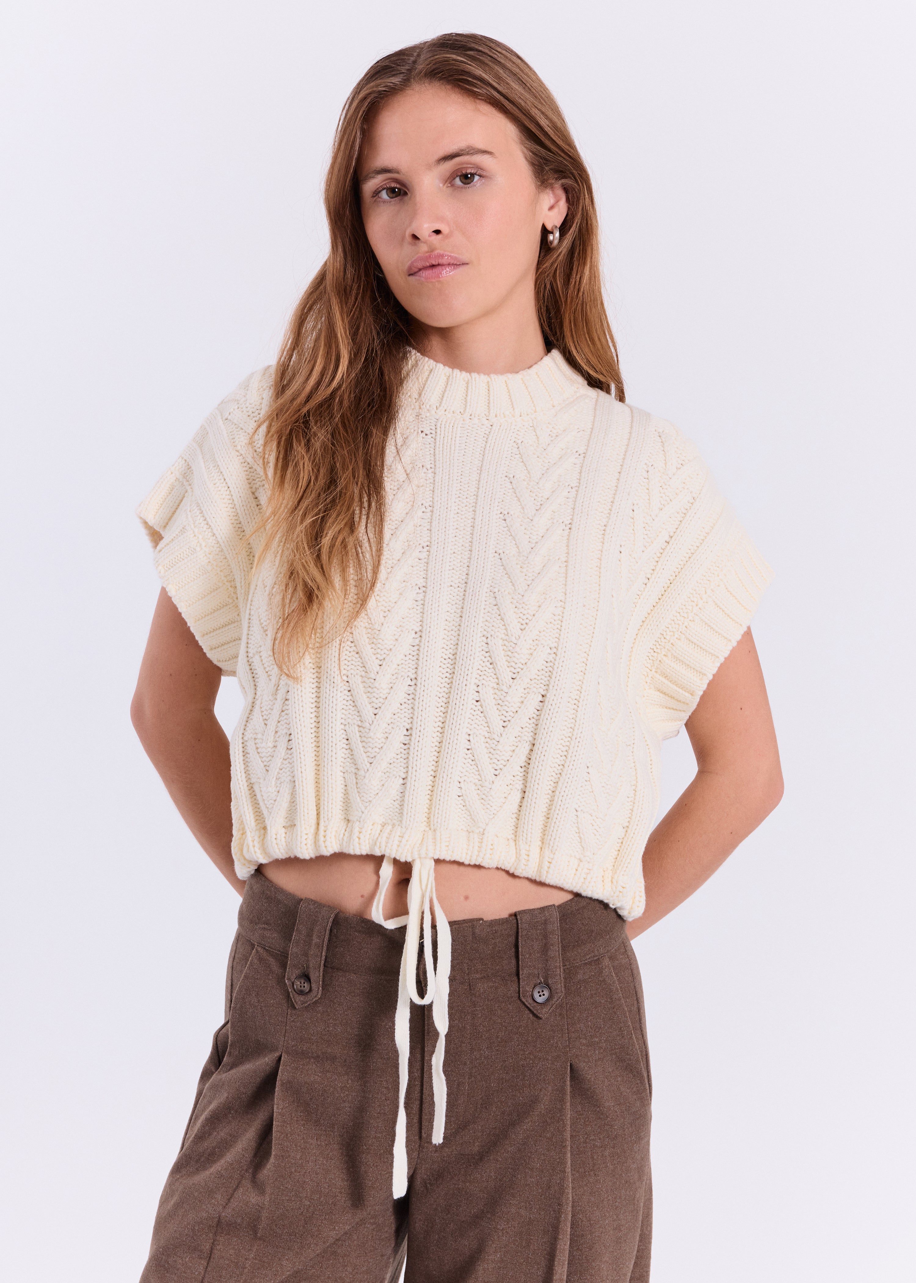NORR Neel knit waistcoat Knits Off-white