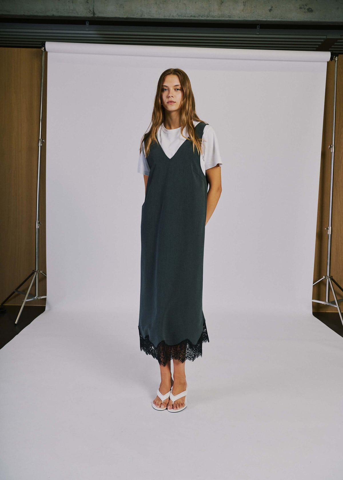 NORR Nina SL dress Dresses Grey melange