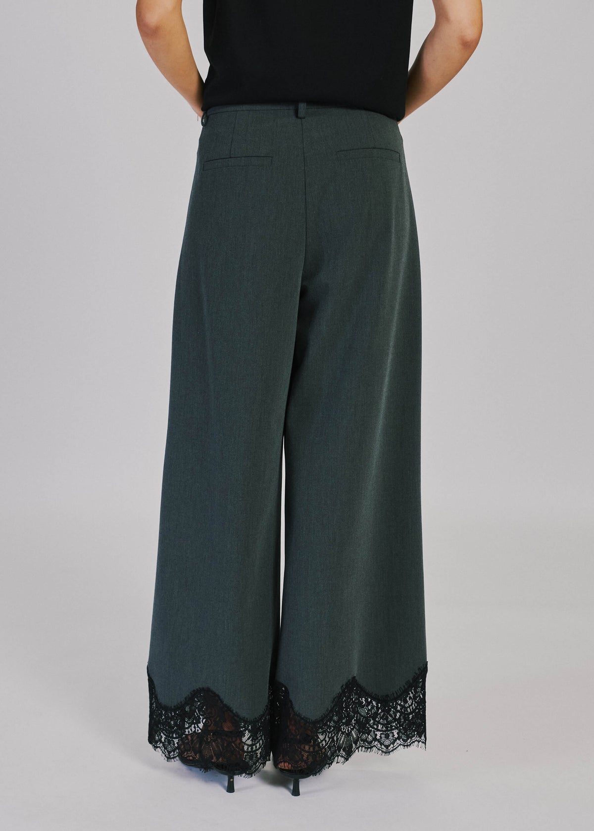 NORR Nina lace pants Pants Grey melange