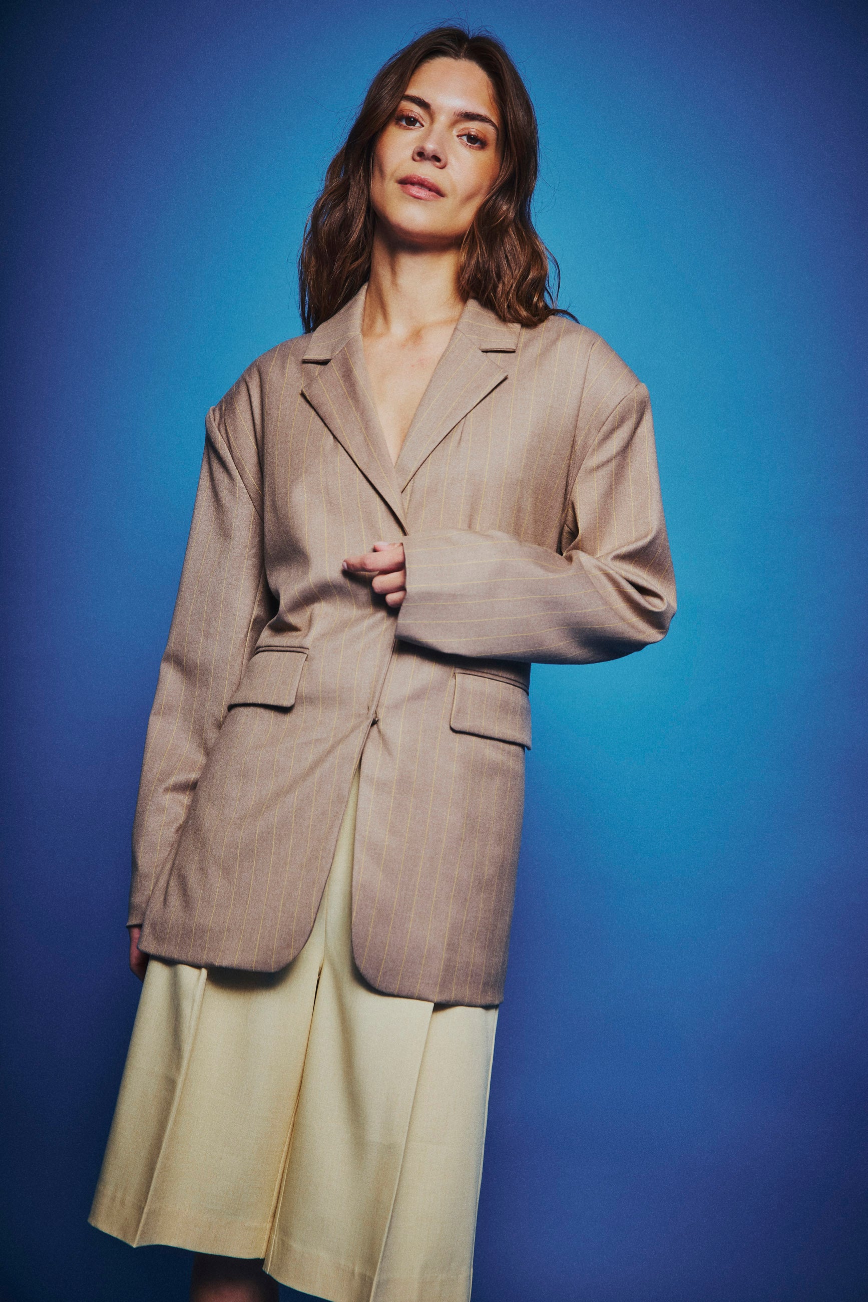 NORR Novia tie blazer Blazer Yellow stripe