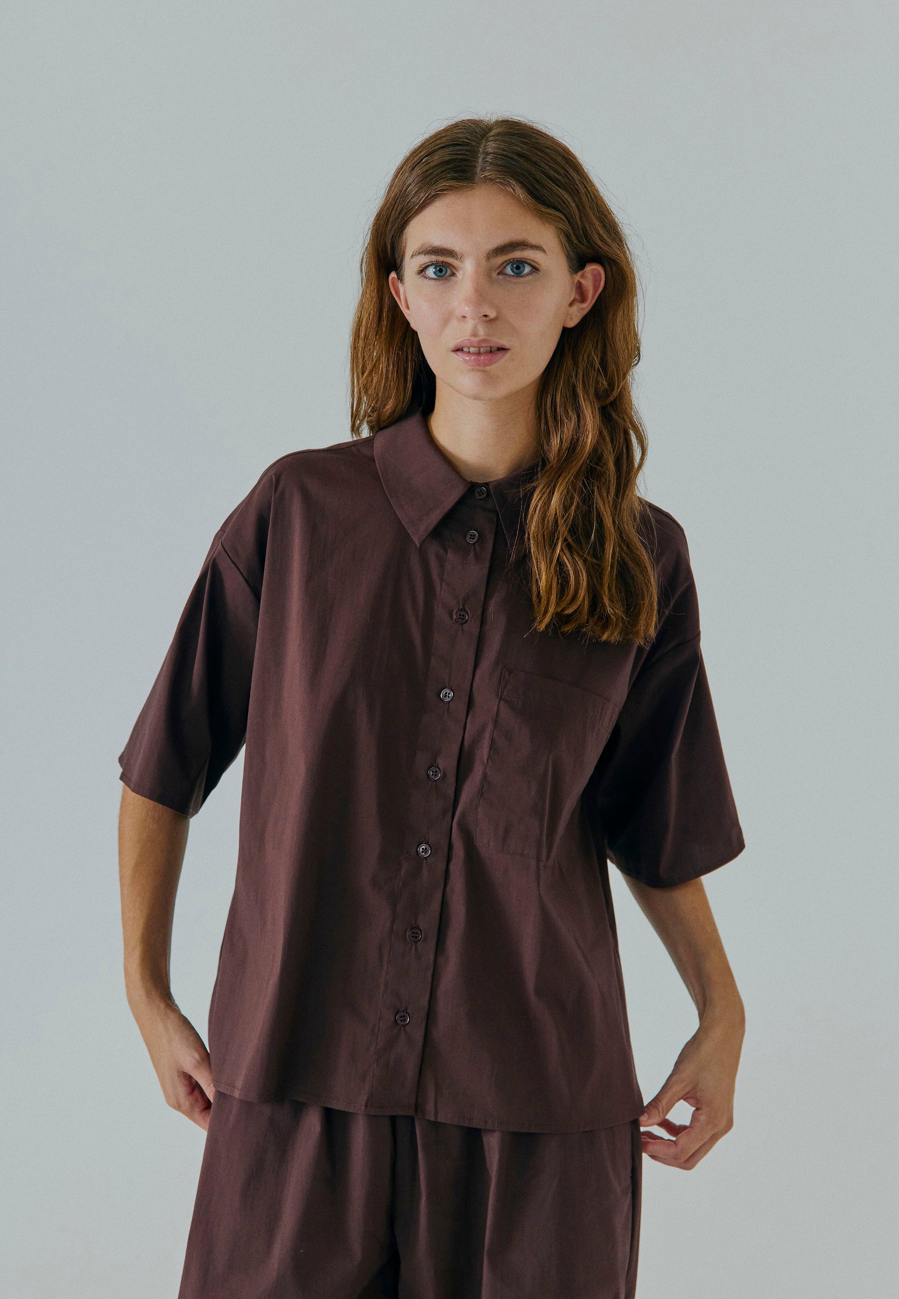 NORR Otilia string shirt Shirts Dark Brown