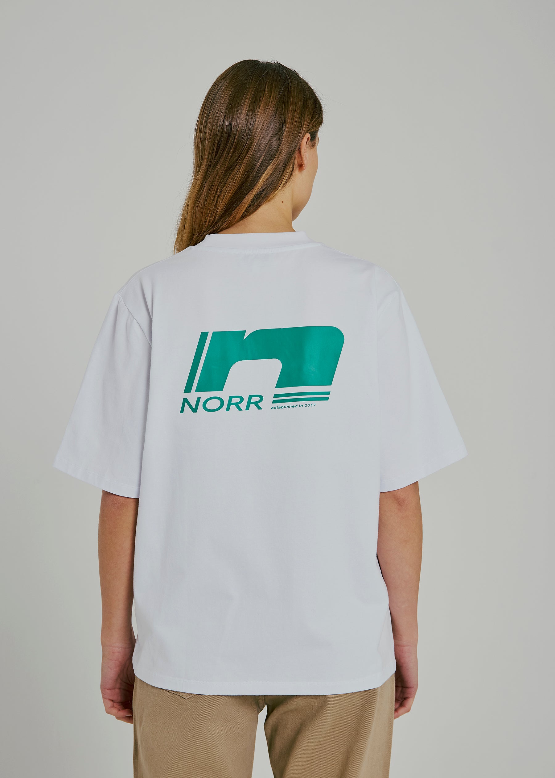 NORR Sanda tee T-shirts White w. green print