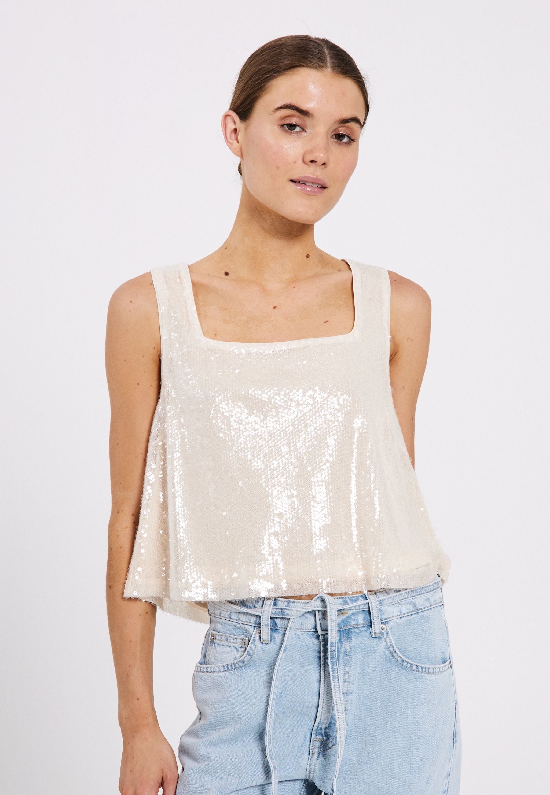 NORR Sequina SL top Tops Off-white