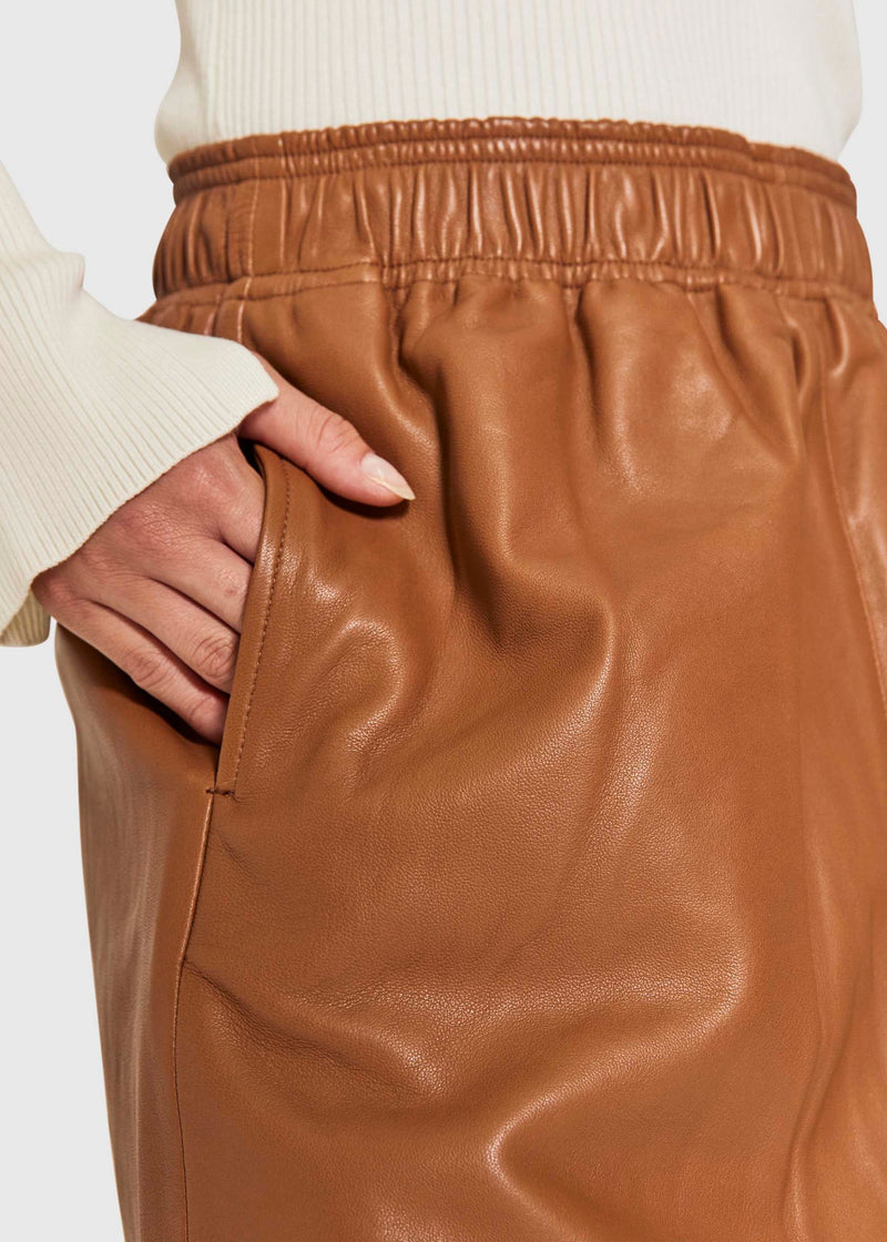 NORR Shelby leather skirt Skirts Cambridge brown