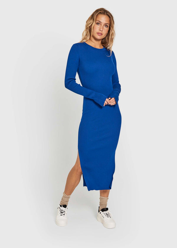 NORR Sherry LS knit dress Dresses Strong blue
