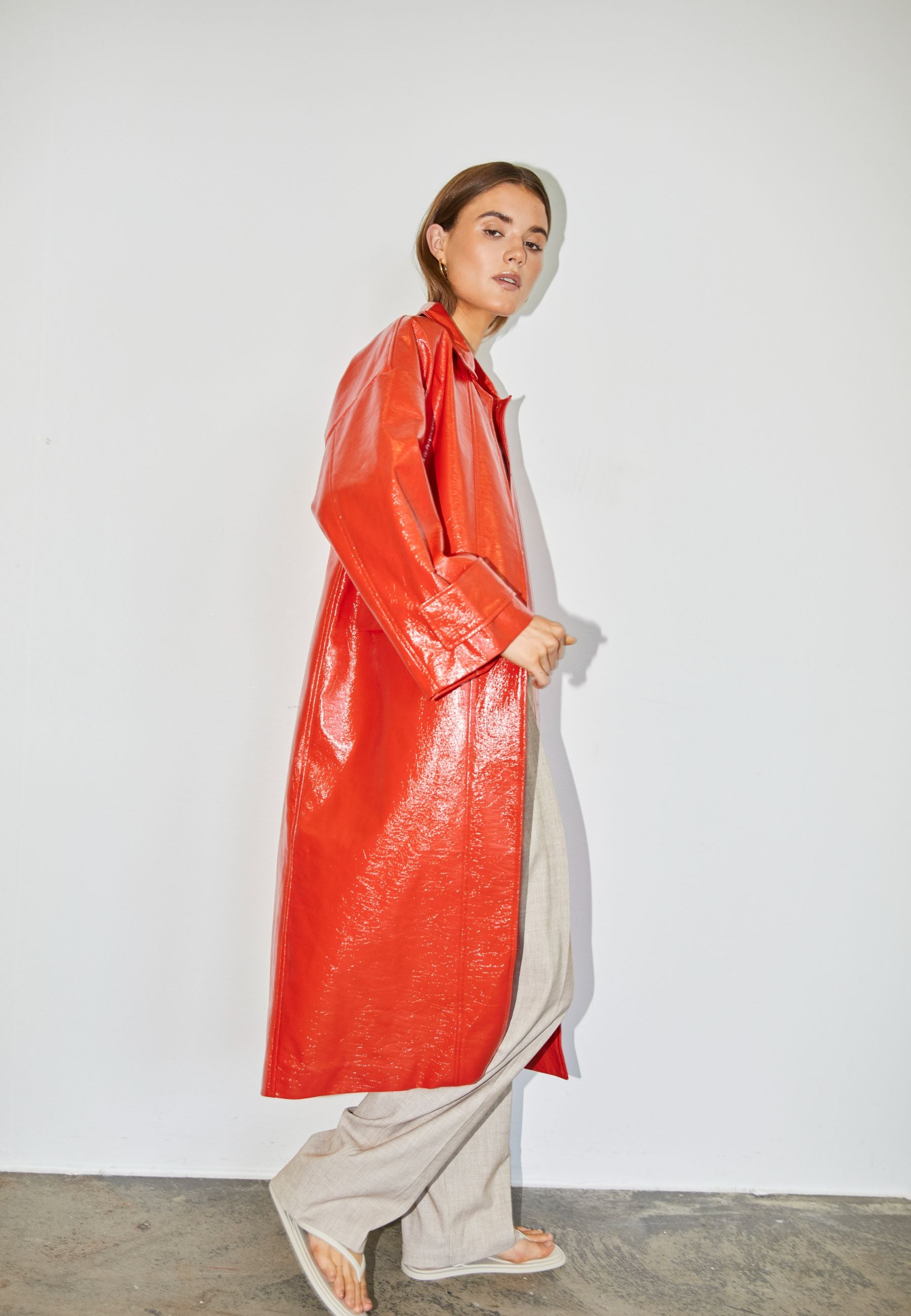 NORR Silvia clean trench coat Jackets Bright red